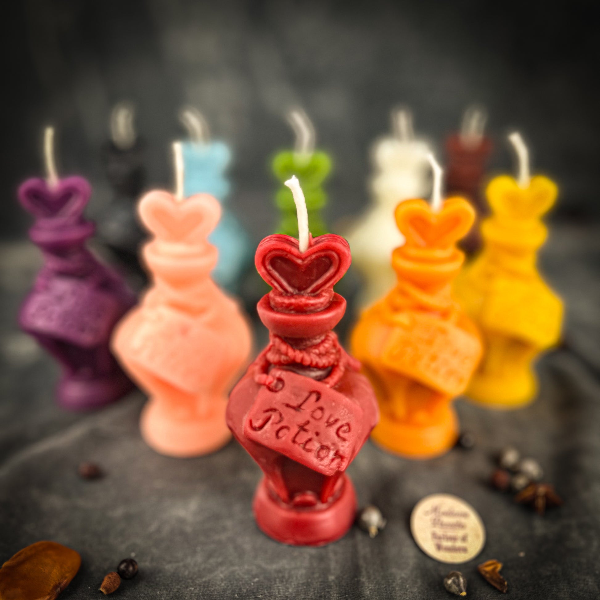 Beeswax Love Potion Bottle Spell Candle - Enchant & Attract Love