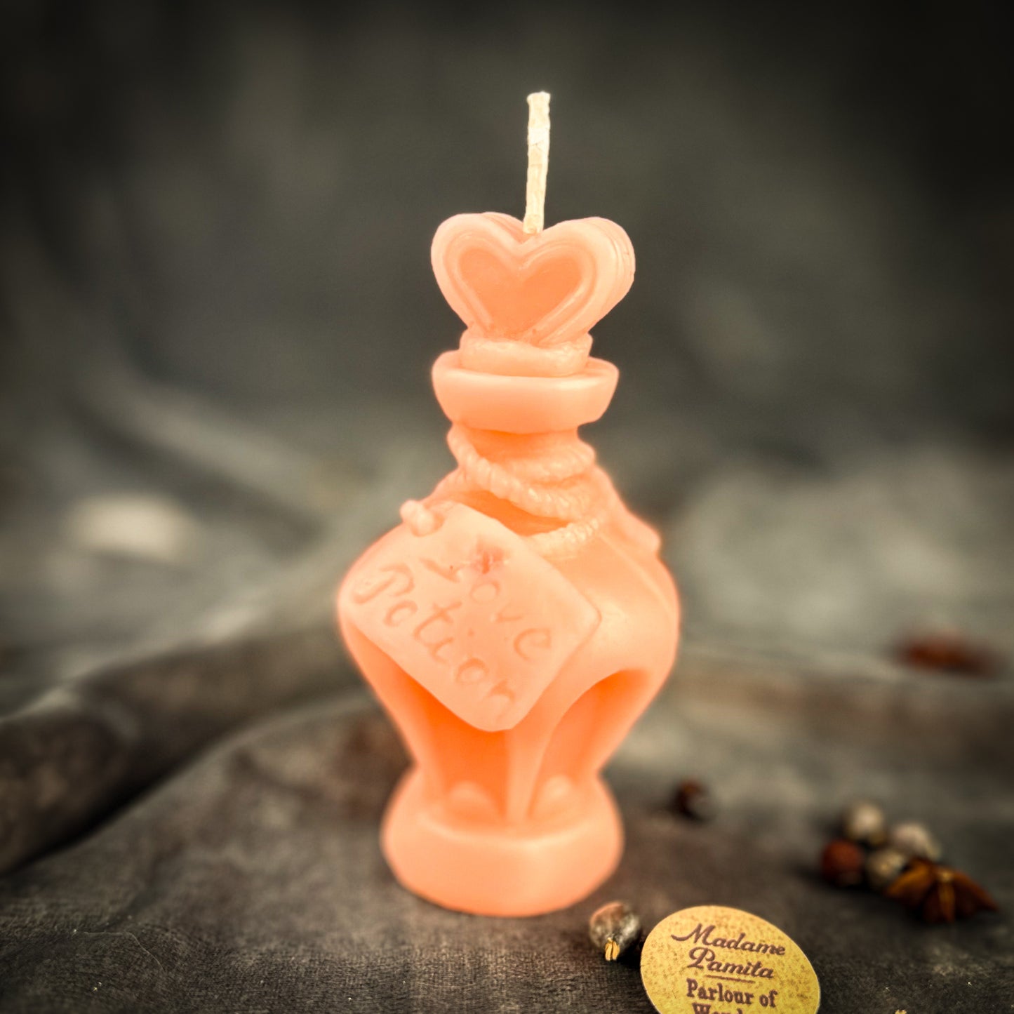 Pink Beeswax Love Potion Bottle Spell Candle - Enchant & Attract Love