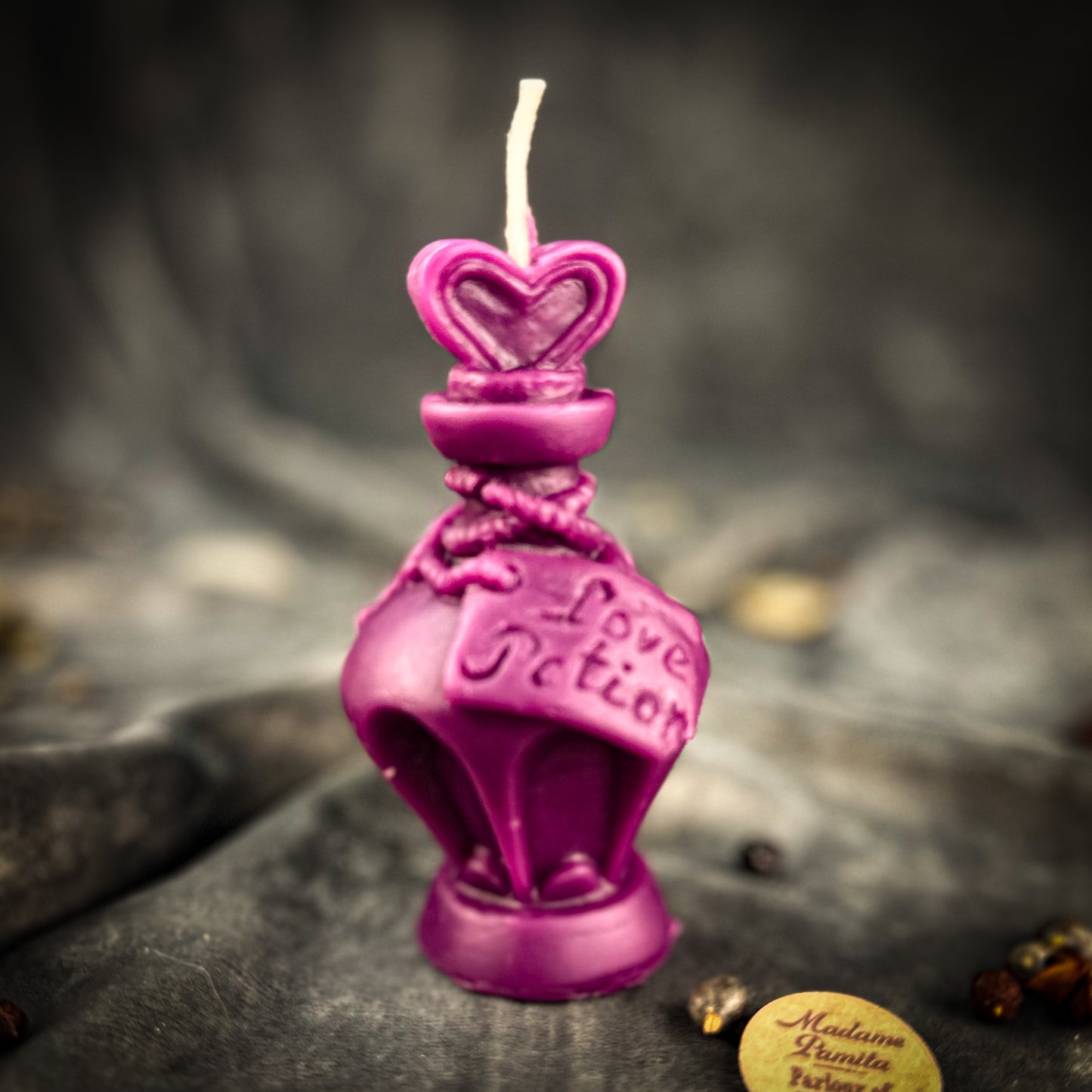 Purple Love Potion Bottle Candle