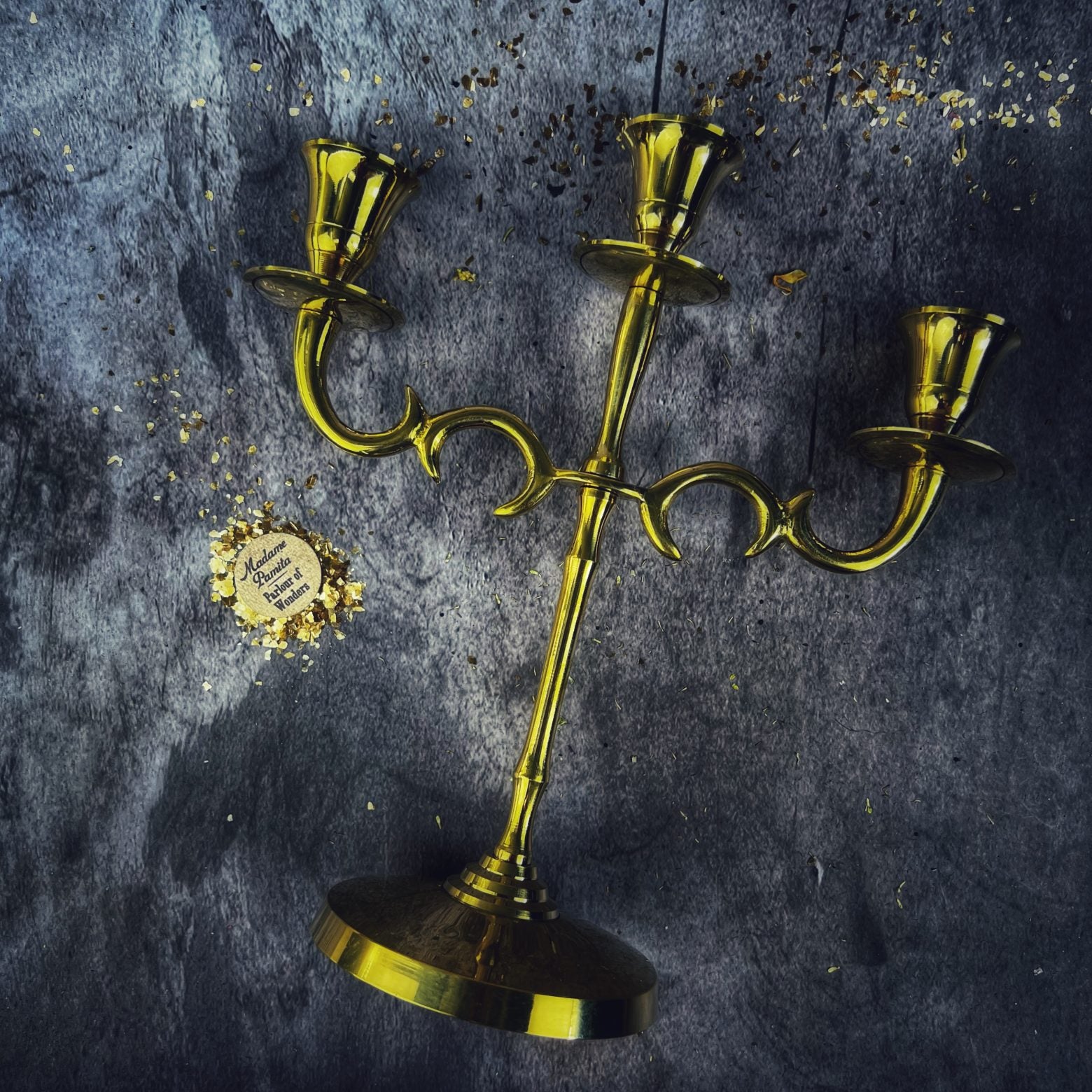 Three Taper Brass Candelabra