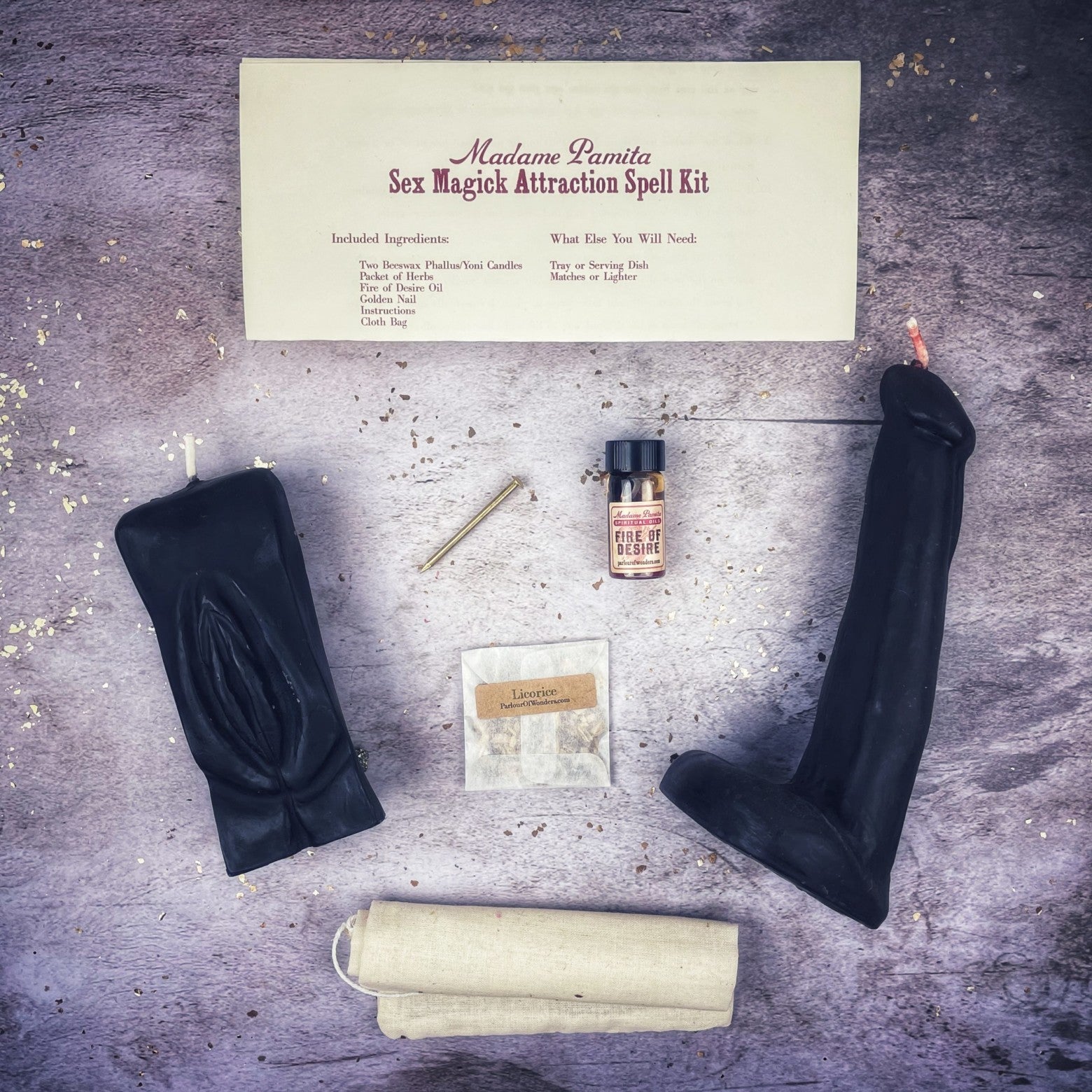 Sex Magick Candle Spell Kit - Yoni/Phallus