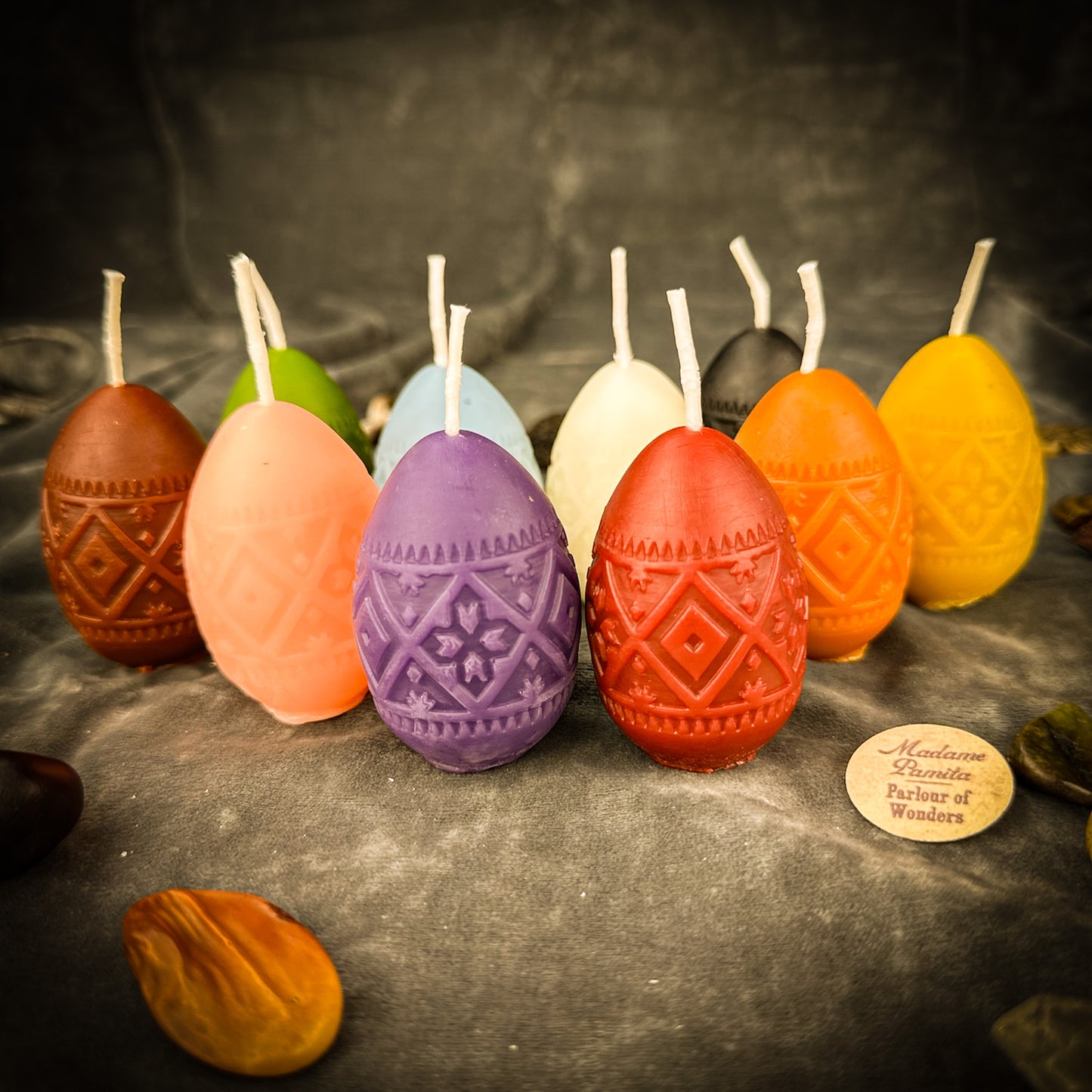 Beeswax Rhomb Pysanka Spell Candle - Abundance & Prosperity Magic