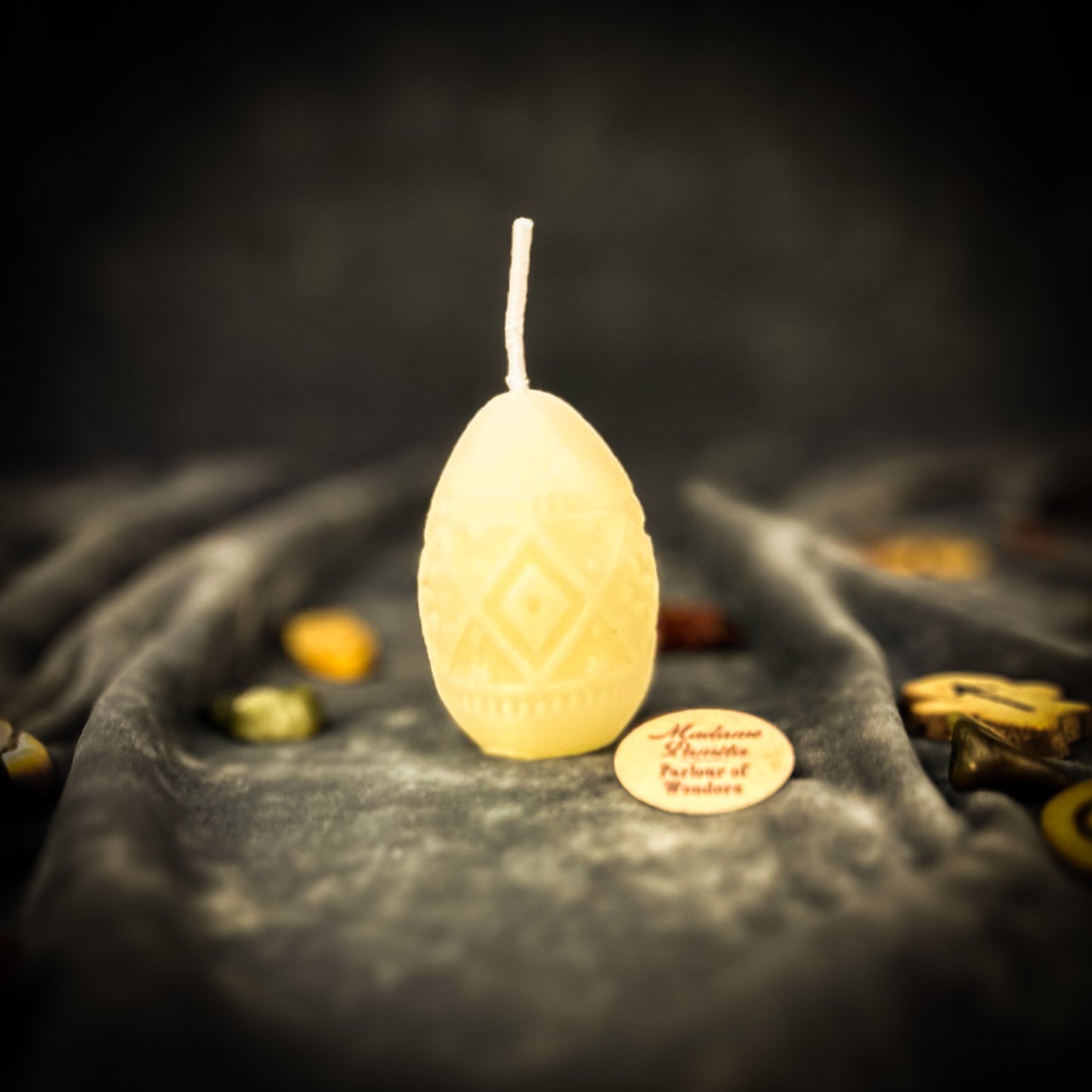 Beeswax Rhomb Pysanka Spell Candle - Abundance & Prosperity Magic