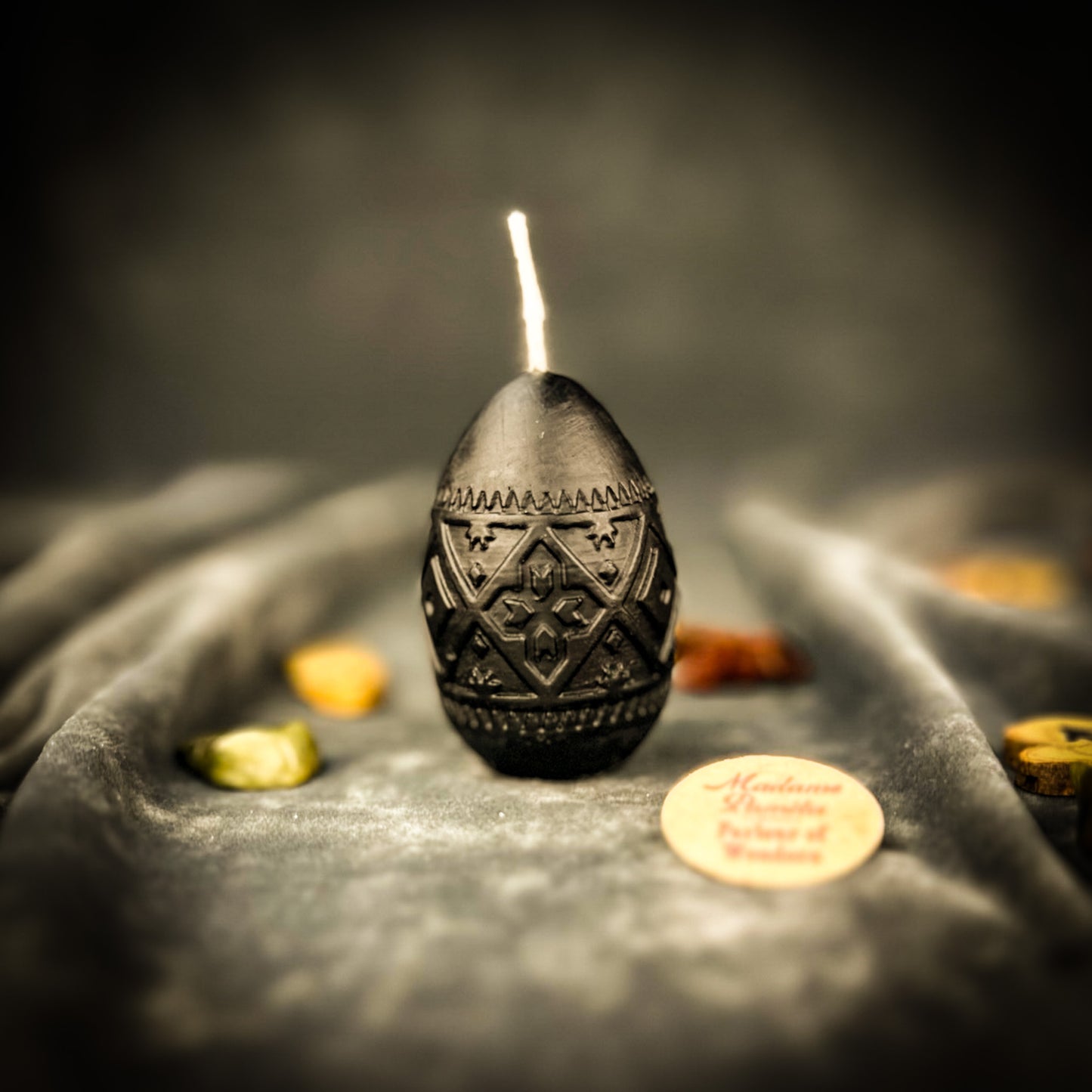 Beeswax Rhomb Pysanka Spell Candle - Abundance & Prosperity Magic