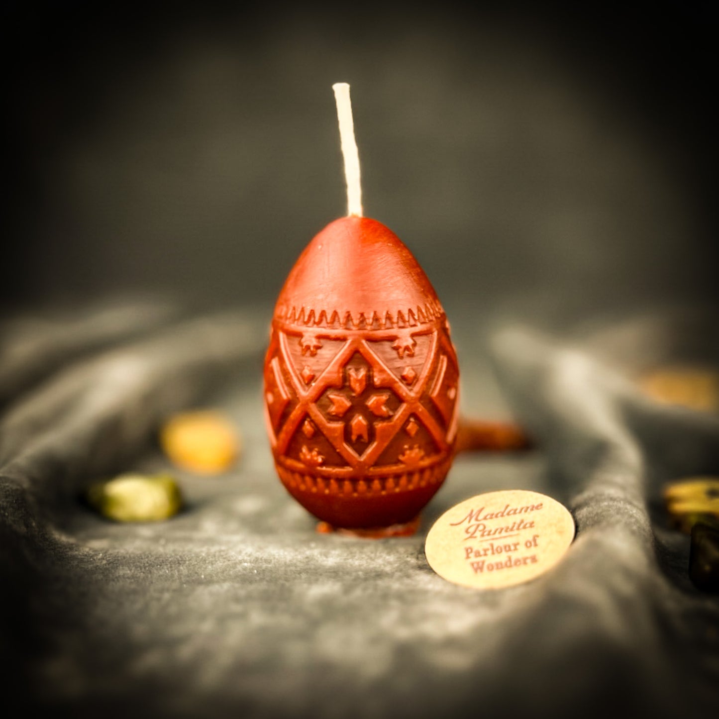 Beeswax Rhomb Pysanka Spell Candle - Abundance & Prosperity Magic
