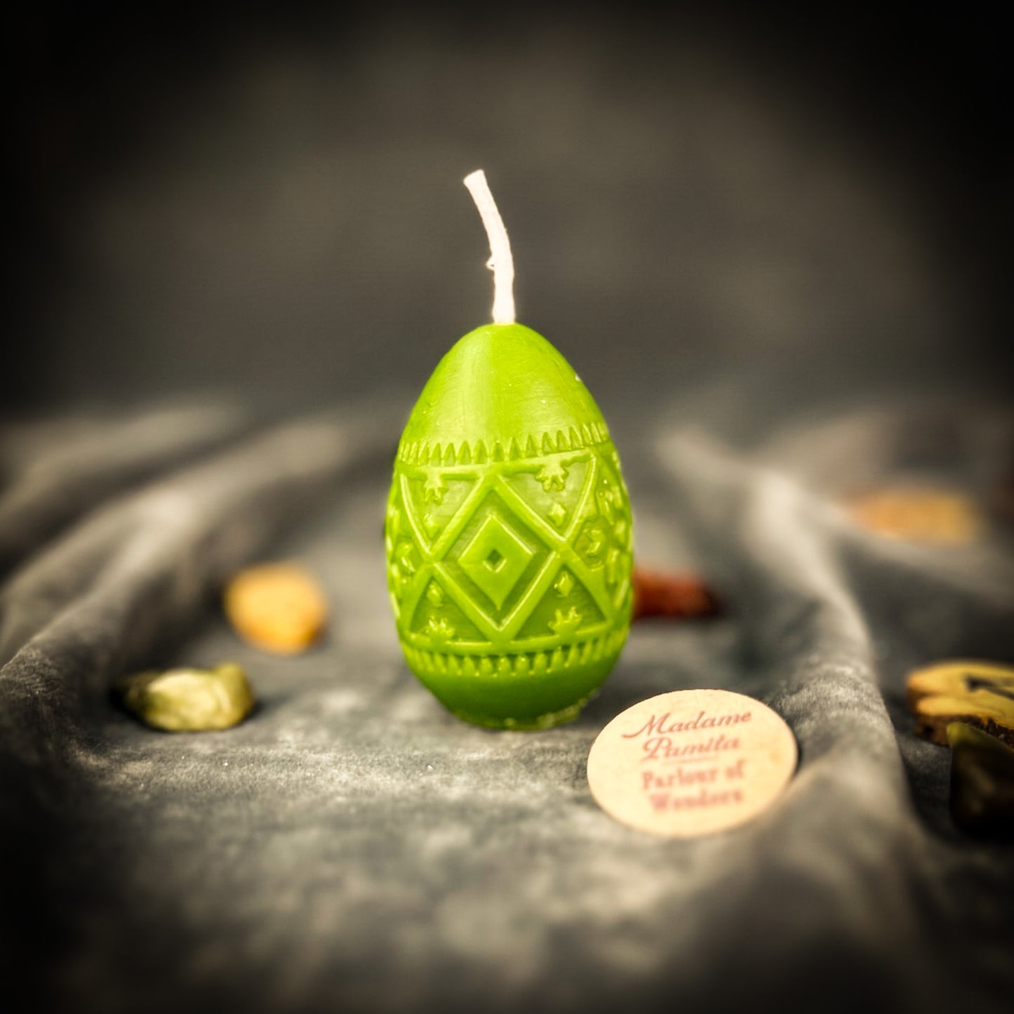 Beeswax Rhomb Pysanka Spell Candle - Abundance & Prosperity Magic