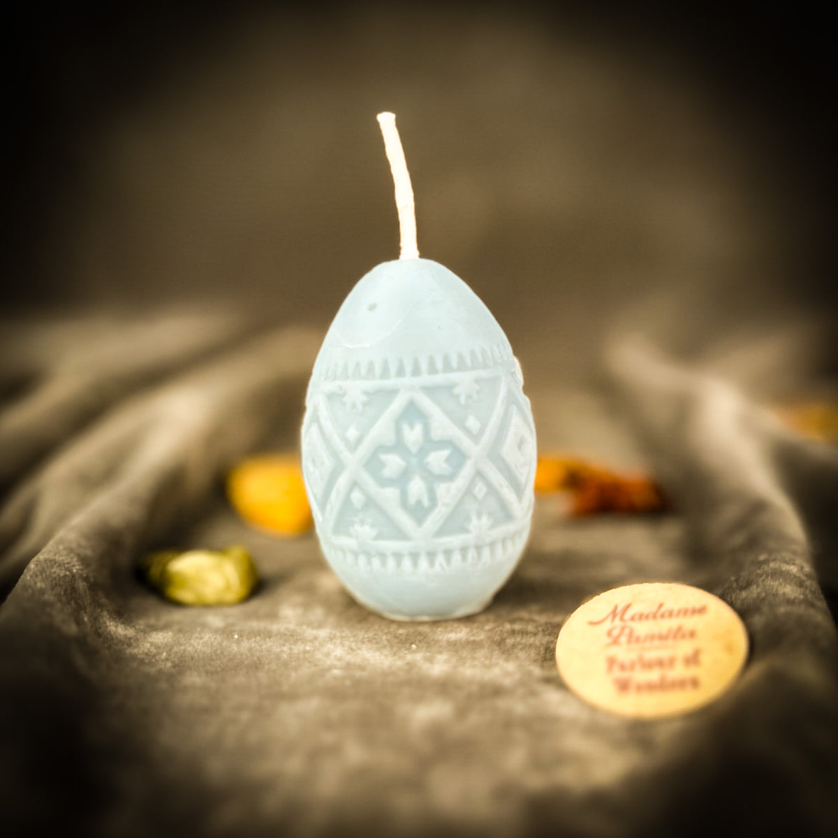 Blue Pysanka Candle