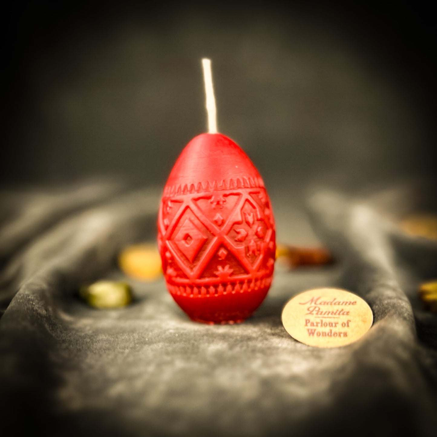 Beeswax Rhomb Pysanka Spell Candle - Abundance & Prosperity Magic