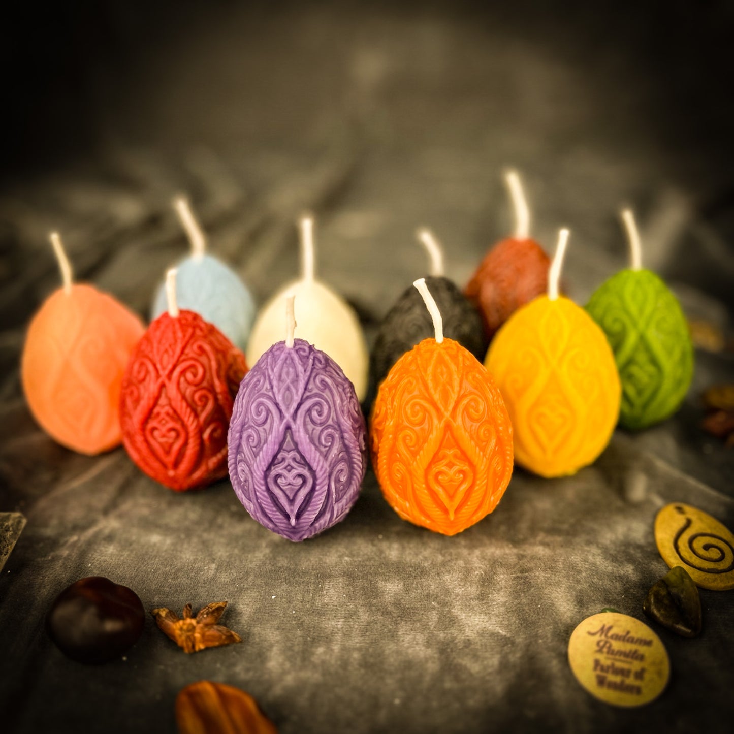 Beeswax Sertse Heart Pysanka Spell Candle - Love & Emotional Healing