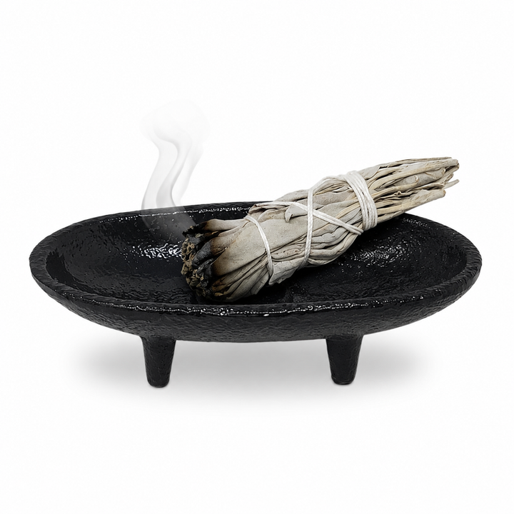 Cast Iron Canoe Smudge Pot & Incense Burner