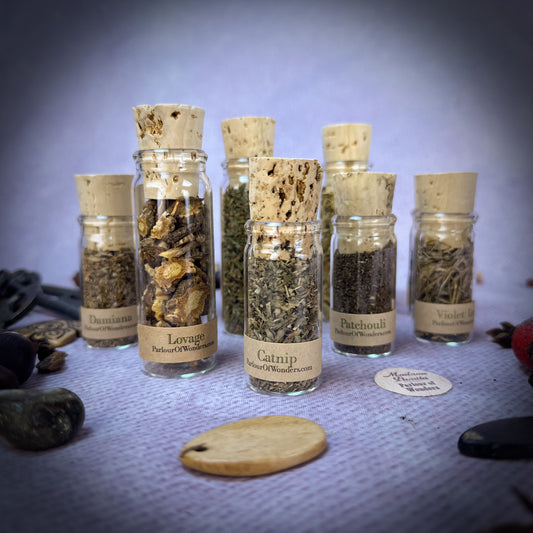 Spiritual Herbs into one magical bundle! Your choice of 10 or 20 spiritual herbs in either 5 dram or 10 dram bottles.