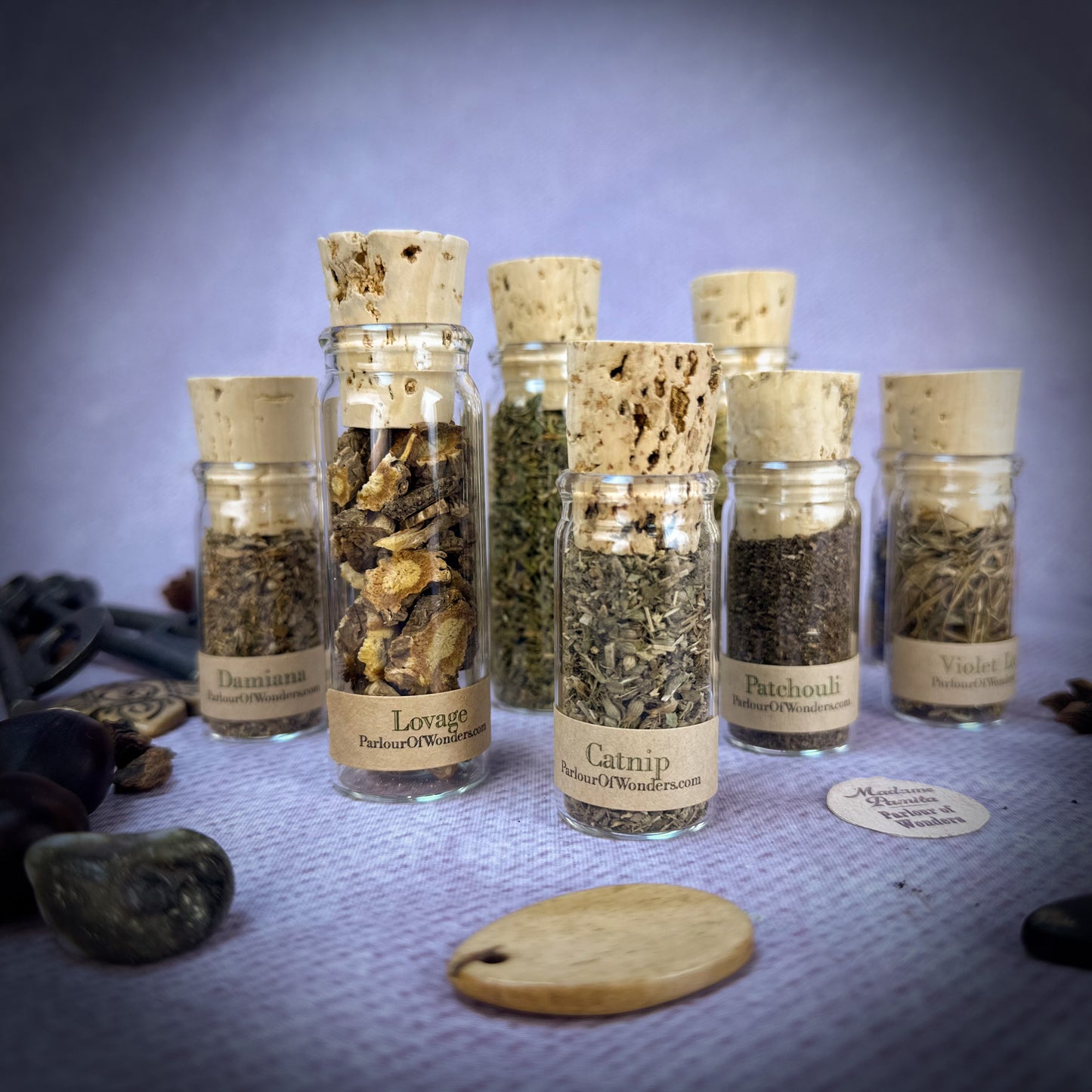 Spiritual Herbs into one magical bundle! Your choice of 10 or 20 spiritual herbs in either 5 dram or 10 dram bottles.