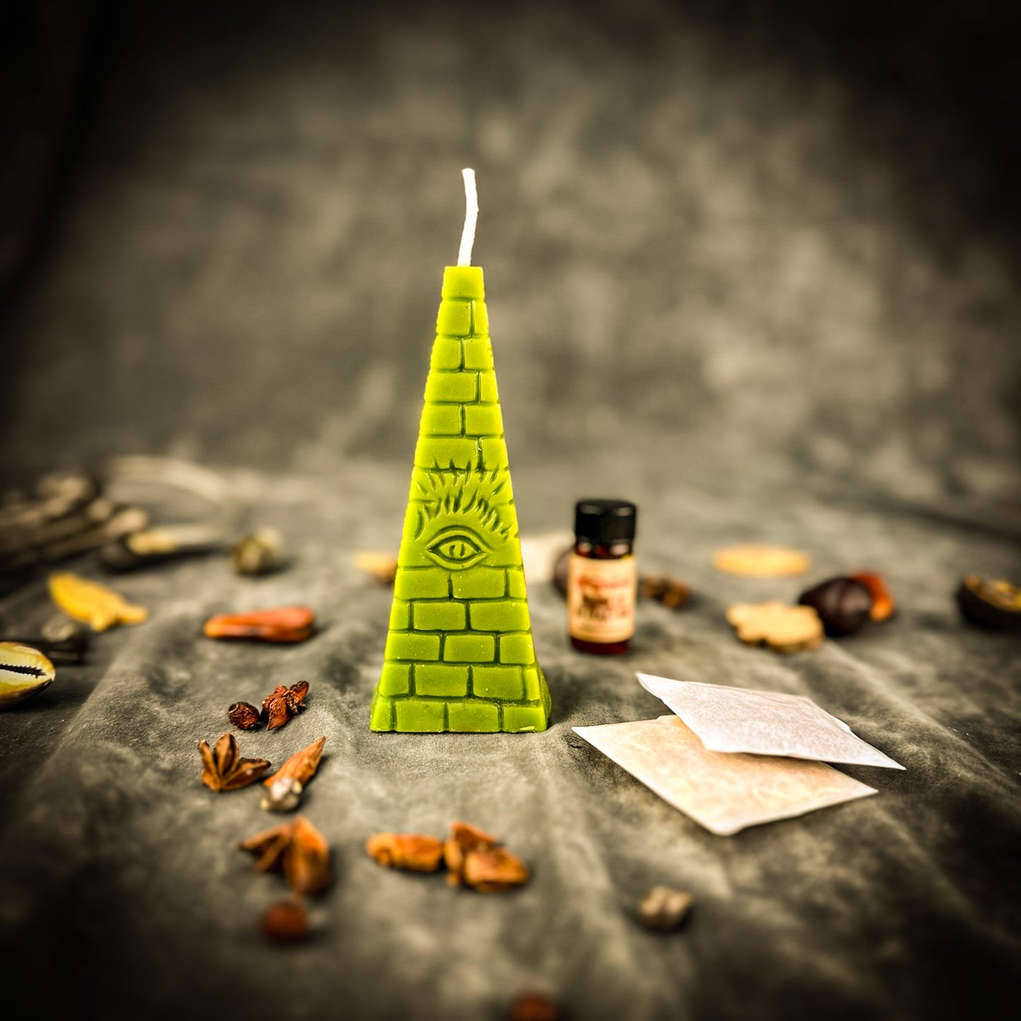 All-Seeing Eye Pyramid Candle Spell Kit - Divine Protection & Stability Magic