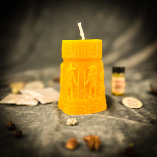 Anubis and Horus Egyptian Pillar Candle Spell Kit - Protection & Divine Guidance