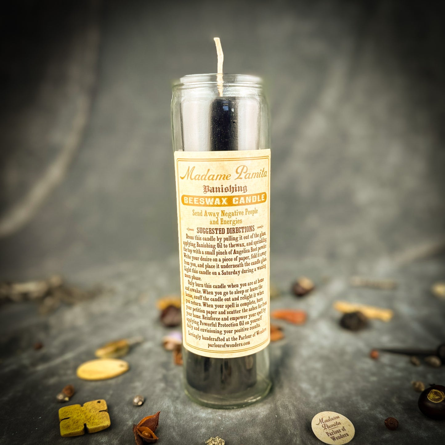 Banishing Beeswax Vigil Candle by Madame Pamita - Remove Negativity & Unwanted Influences