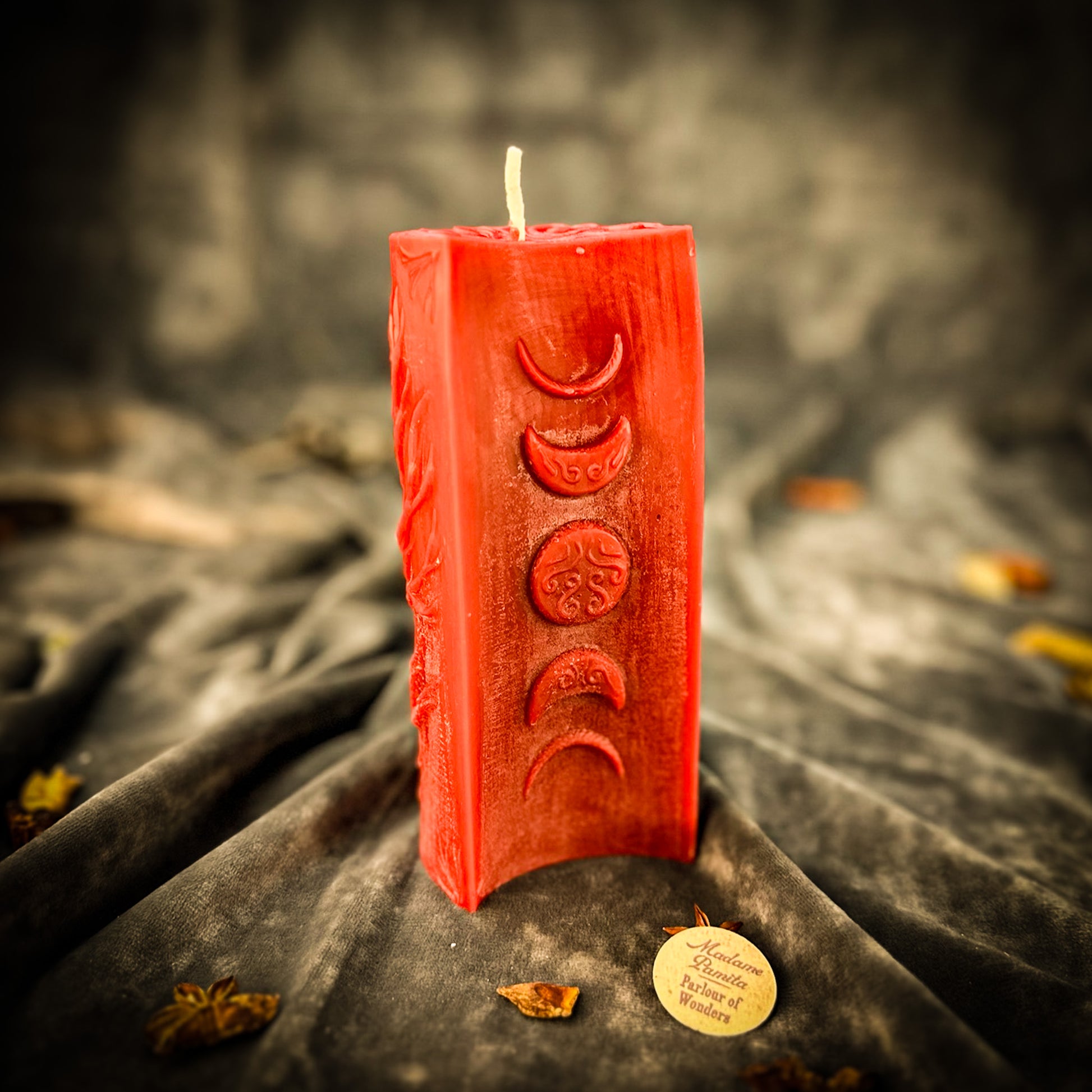 Red Beeswax 30 Day Moon Phase Spell Candle