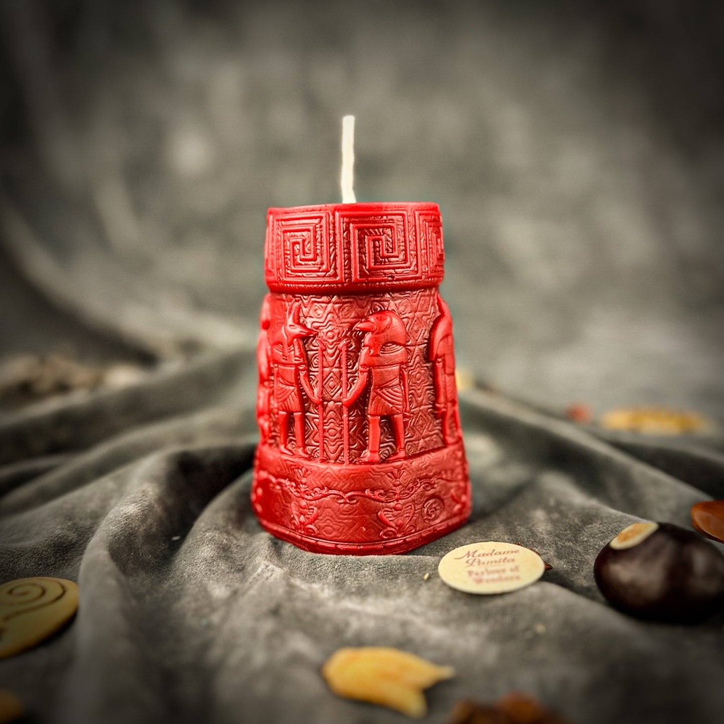 Egyptian Pillar Spell Candle Red