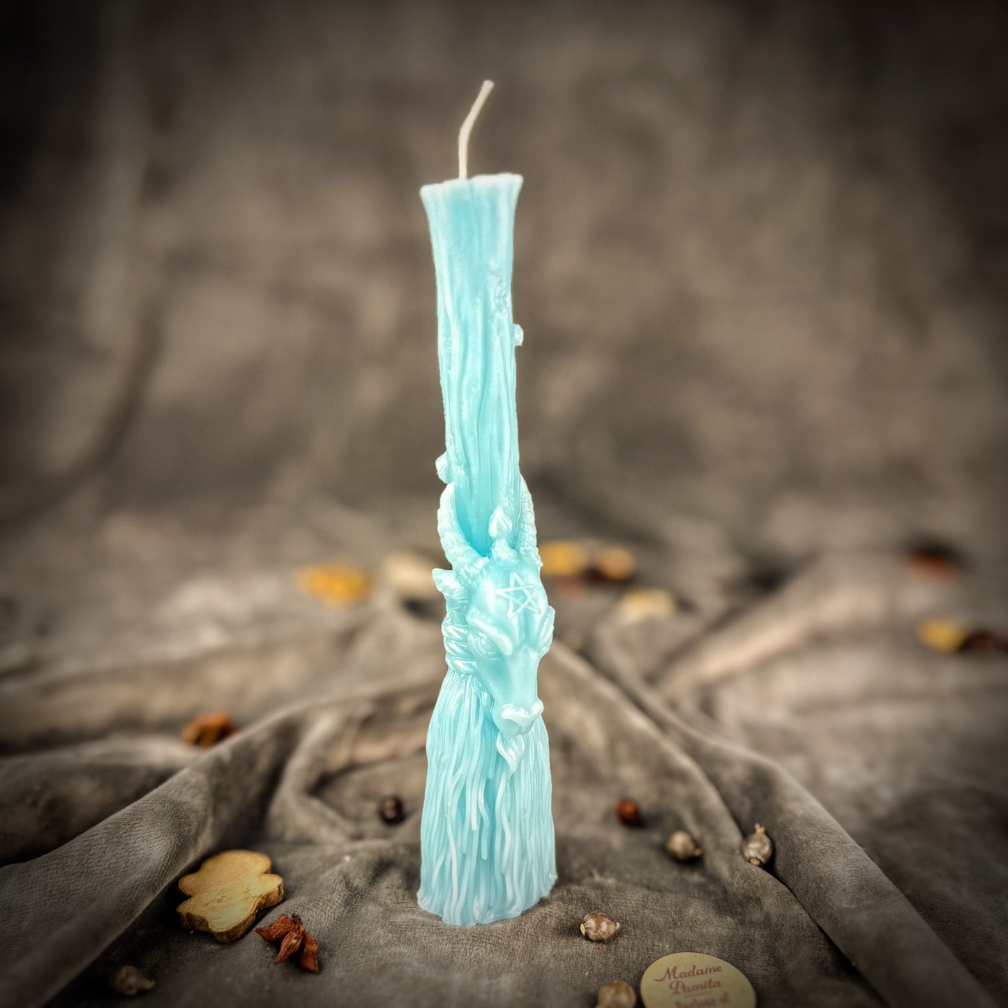 Blue Goat Broom Candle