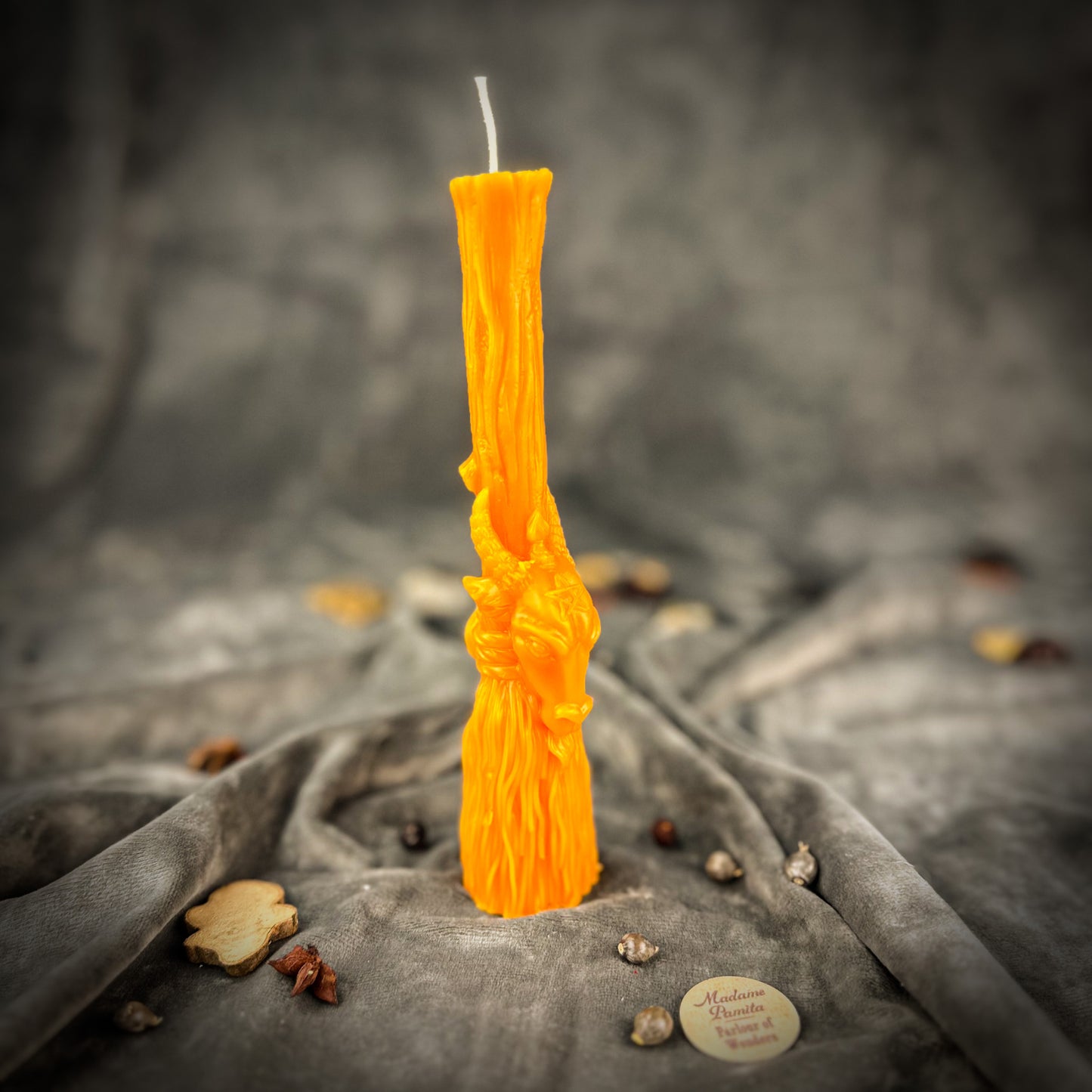 Orange Sacred Goat Broom Candle