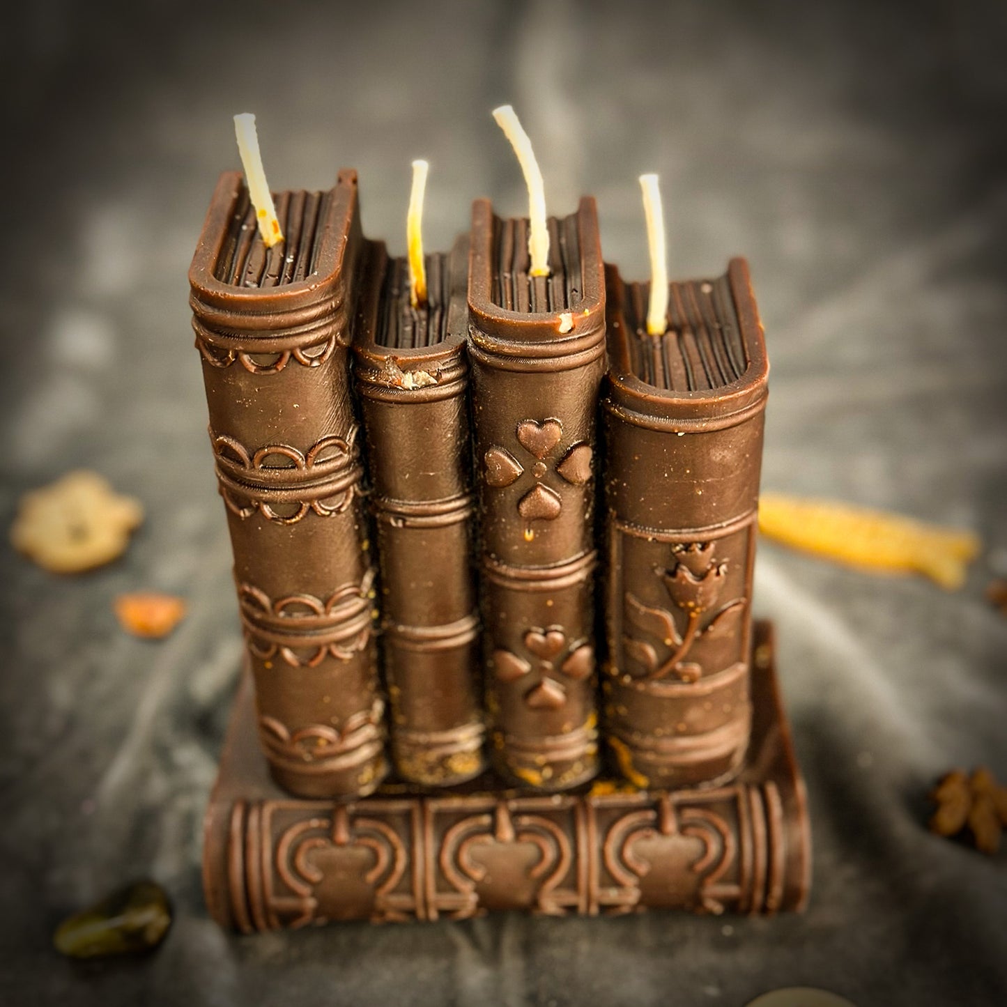 Brown Magic Books Spell Candle 