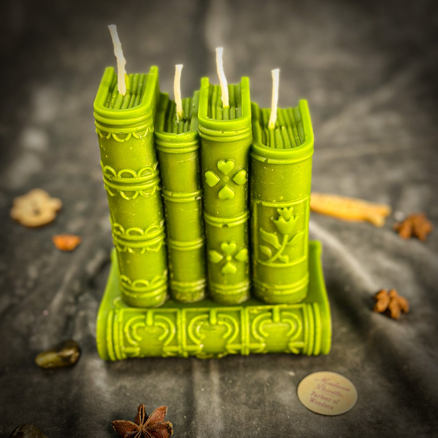 Green Books Spell Candle