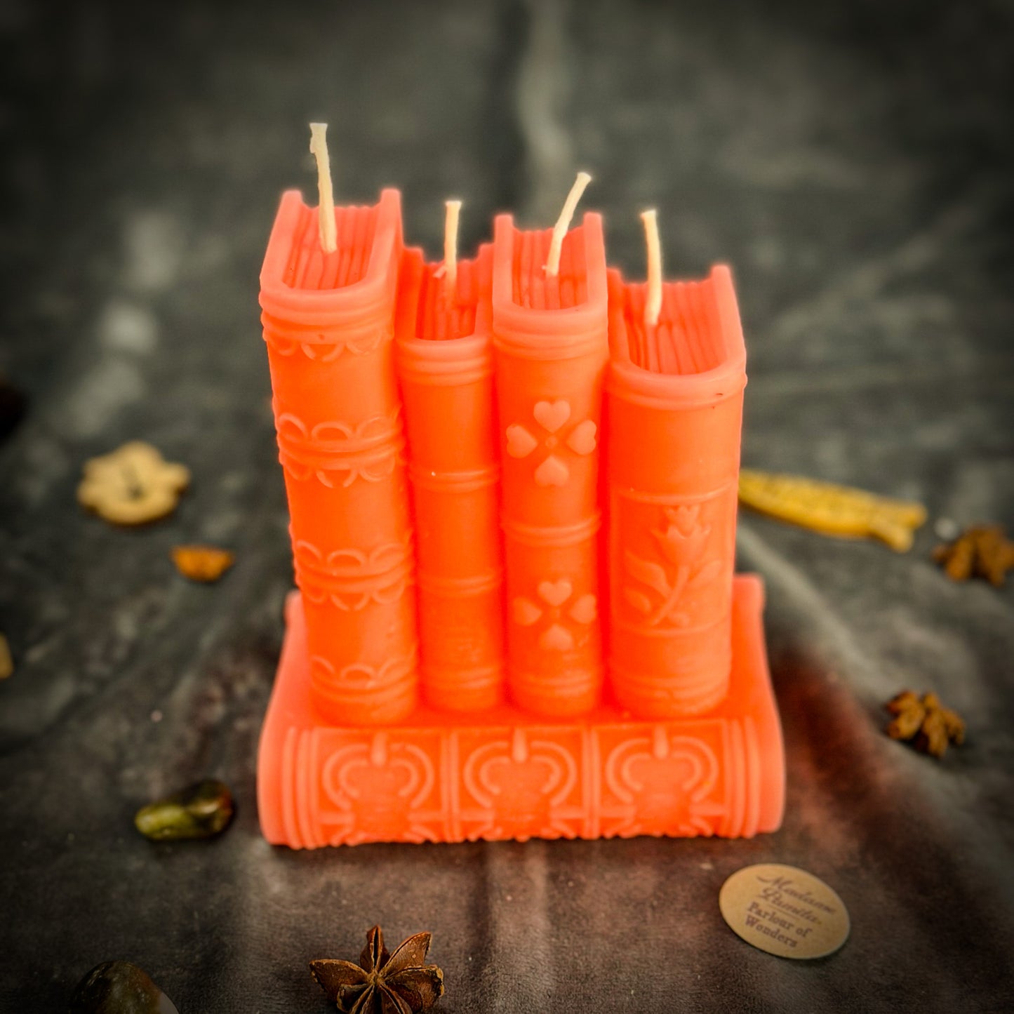 Books of Magic Spell Candle Orange