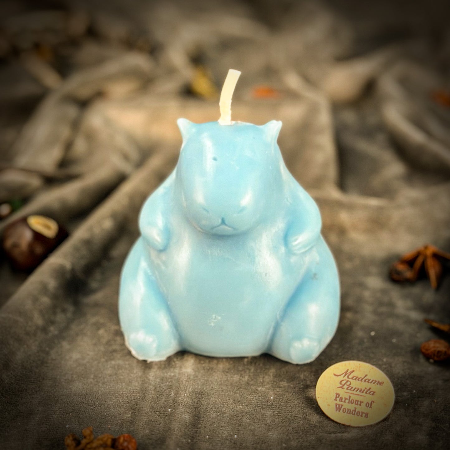 Blue Capybara Candle