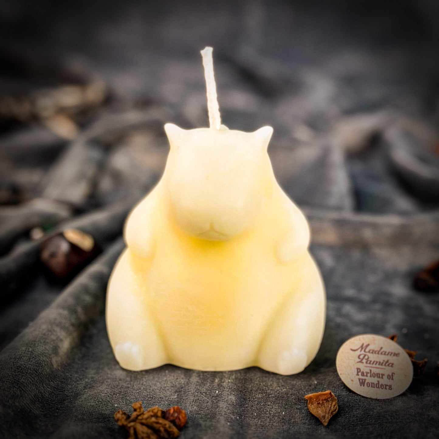 White Capybara Candle