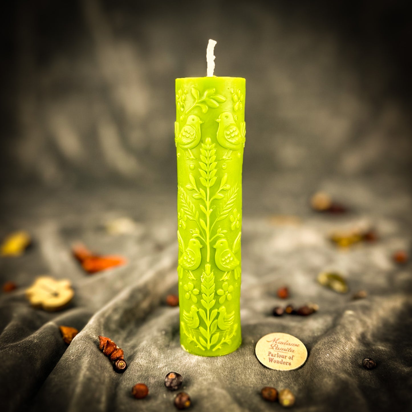 Green Derevo Zhyttya Tree of Life Candle - Ukrainian Growth & Ancestral Connection