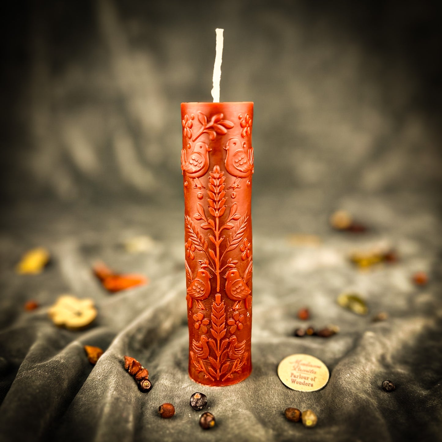 Brown Derevo Zhyttya Tree of Life Candle - Ukrainian Growth & Ancestral Connection