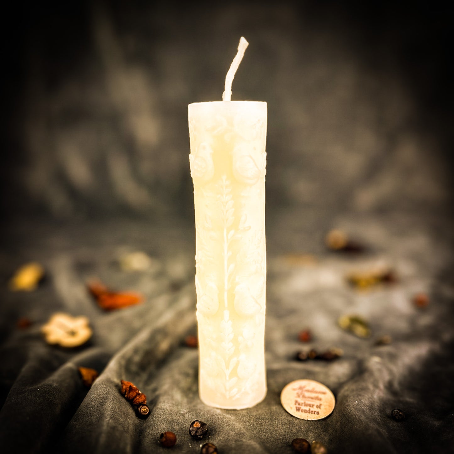 White Derevo Tree Pillar Candle