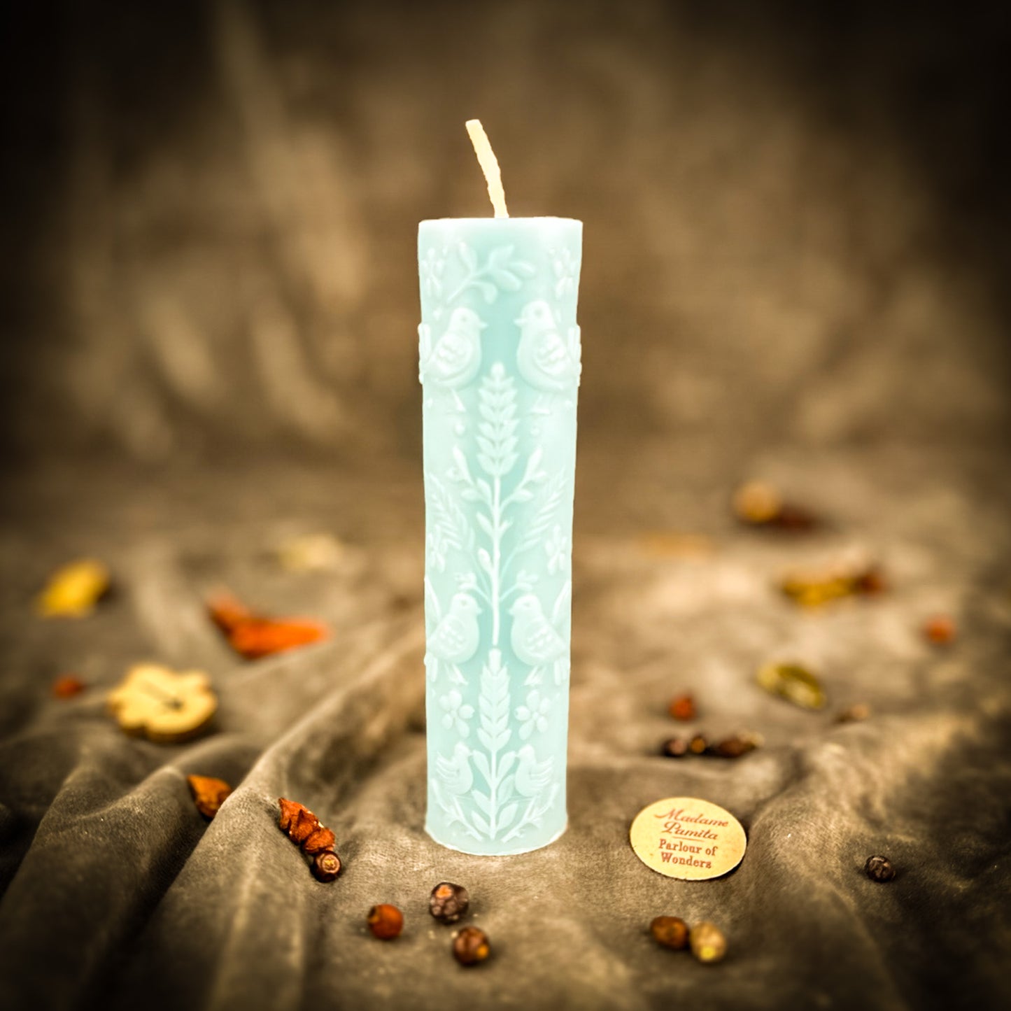 Blue Derevo Tree Pillar Candle