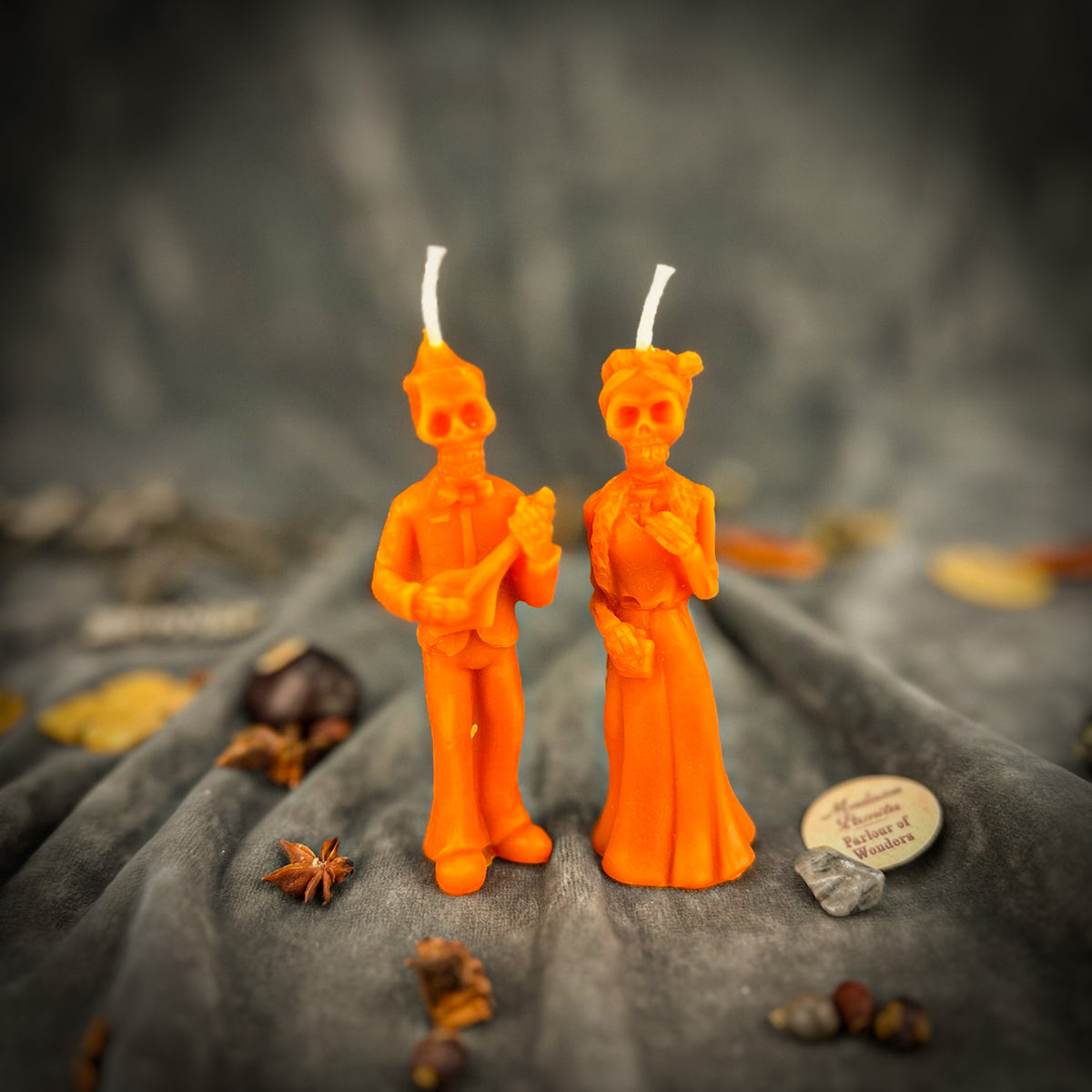 Dia de Los Muertos Candle Set Orange