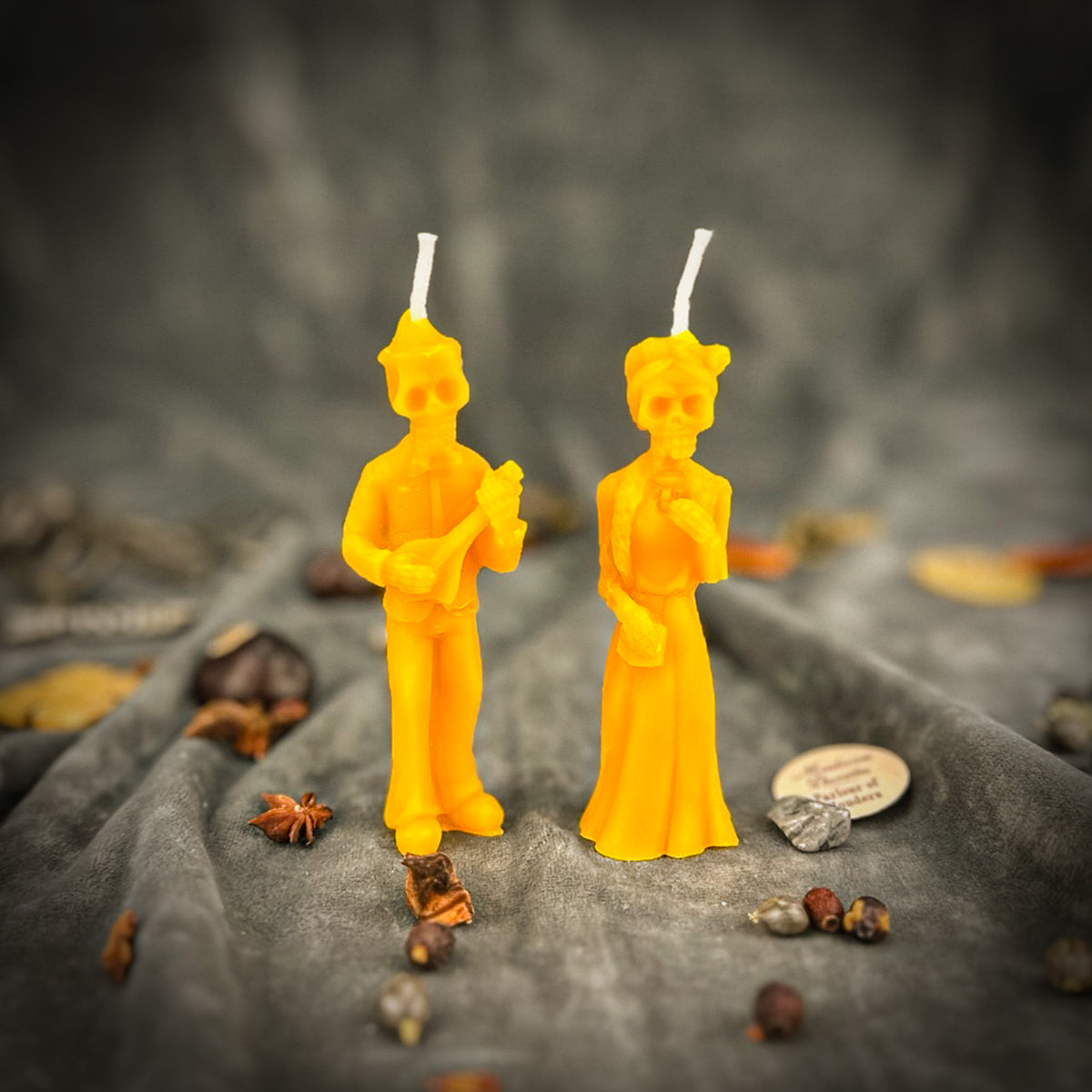 Dia de Los Muertos Spell Candle Set Yellow 