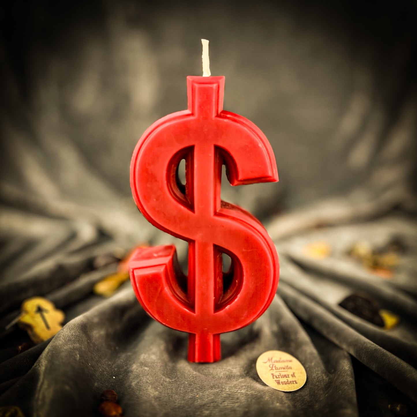 Red Dollar Sign Candle 