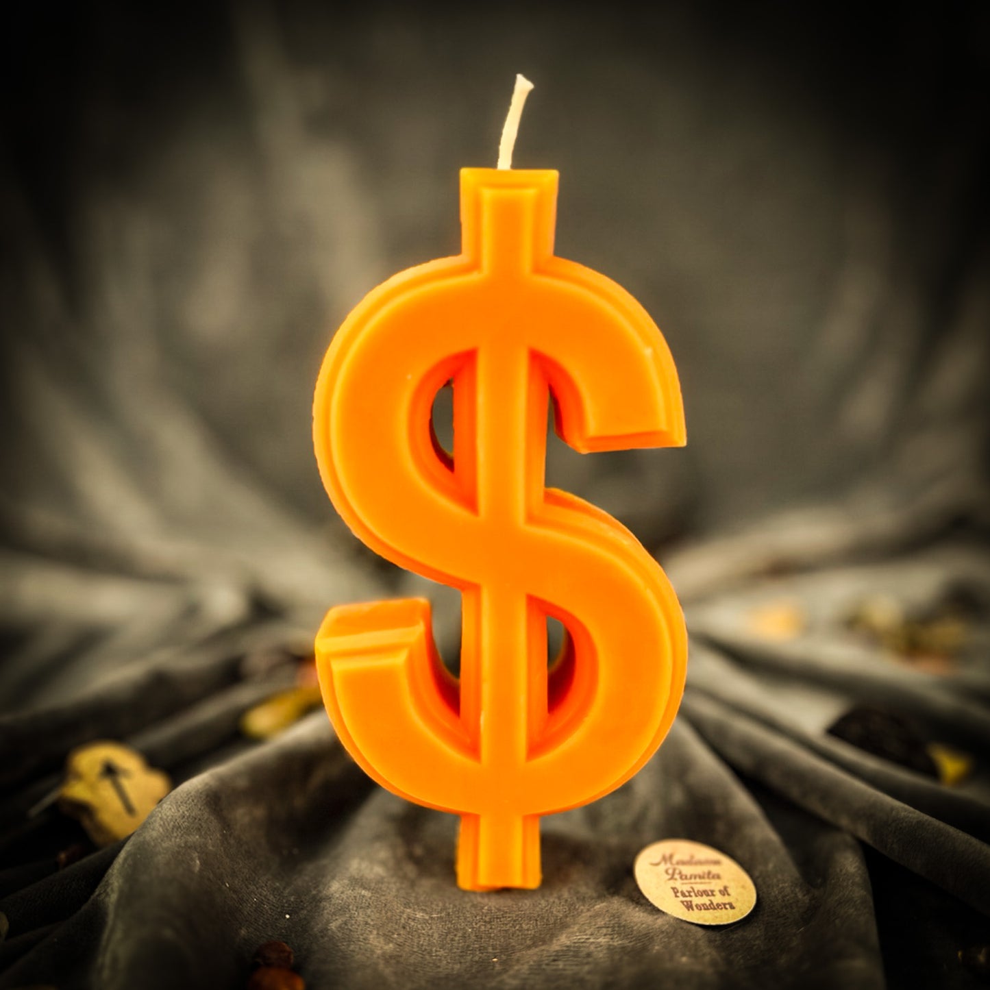 Orange Beeswax Dollar Sign 