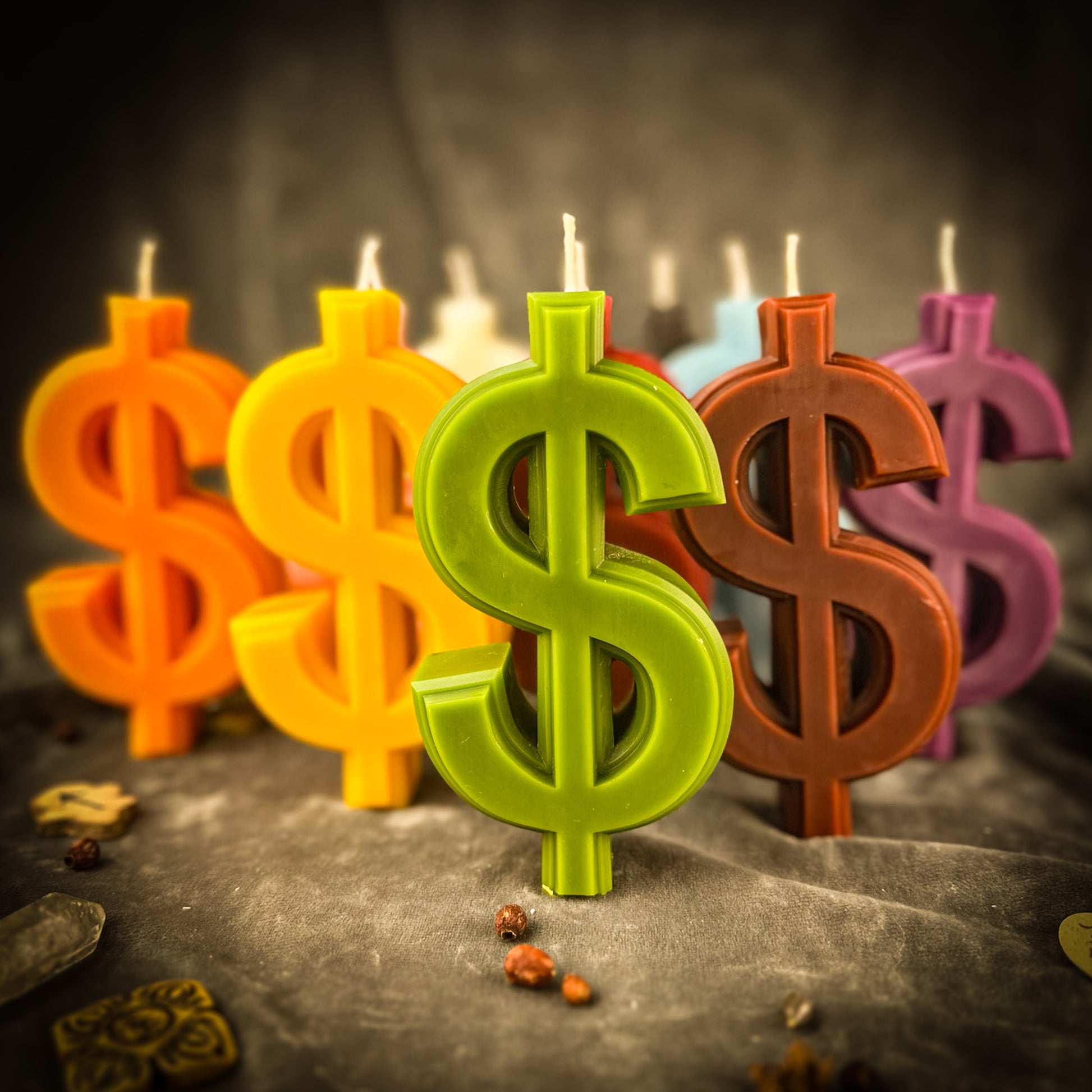 Beeswax Dollar Sign Spell Candle