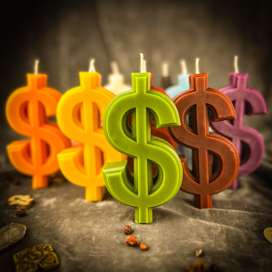 Beeswax Dollar Sign Spell Candle