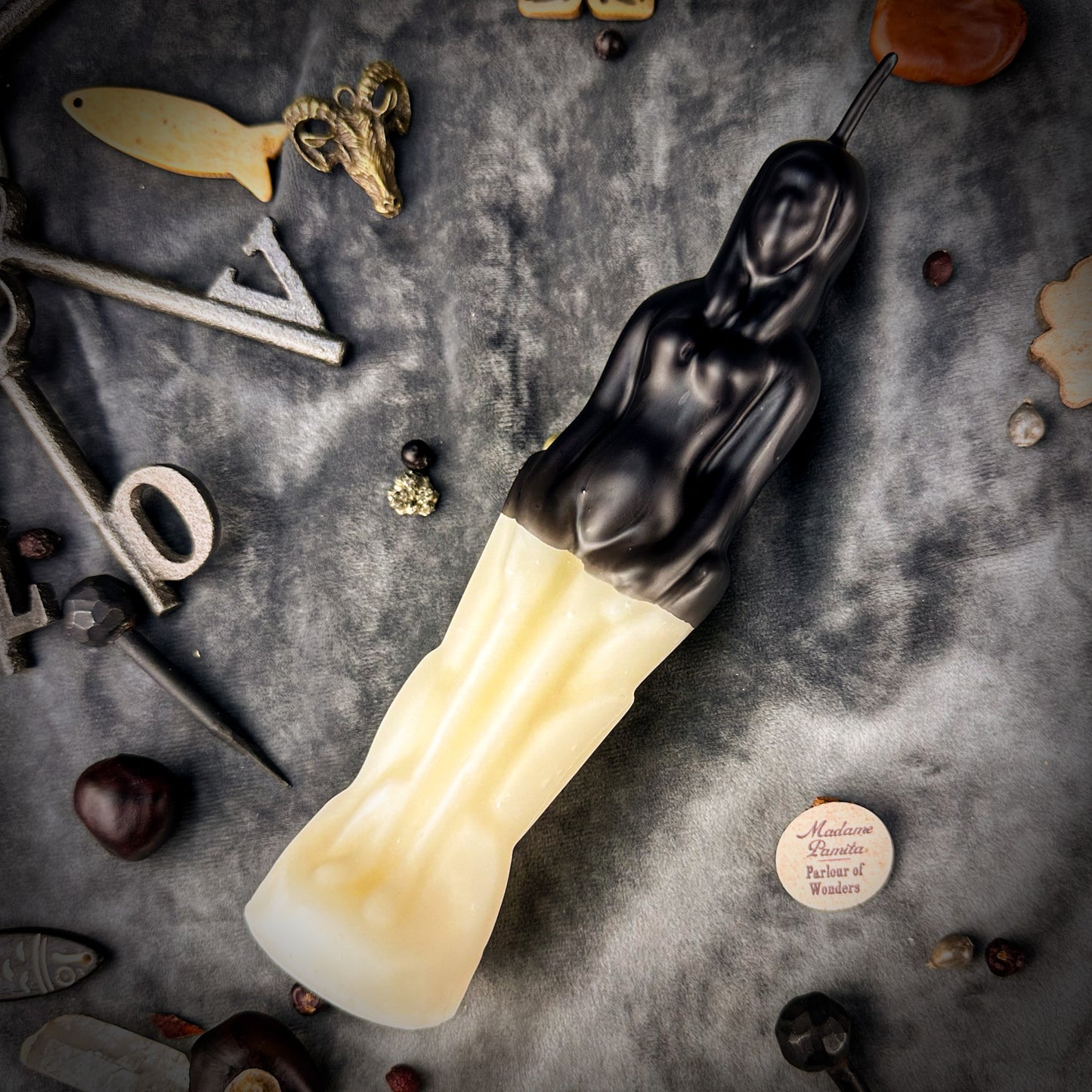 Beeswax Reversing Female Figural Spell Candle White