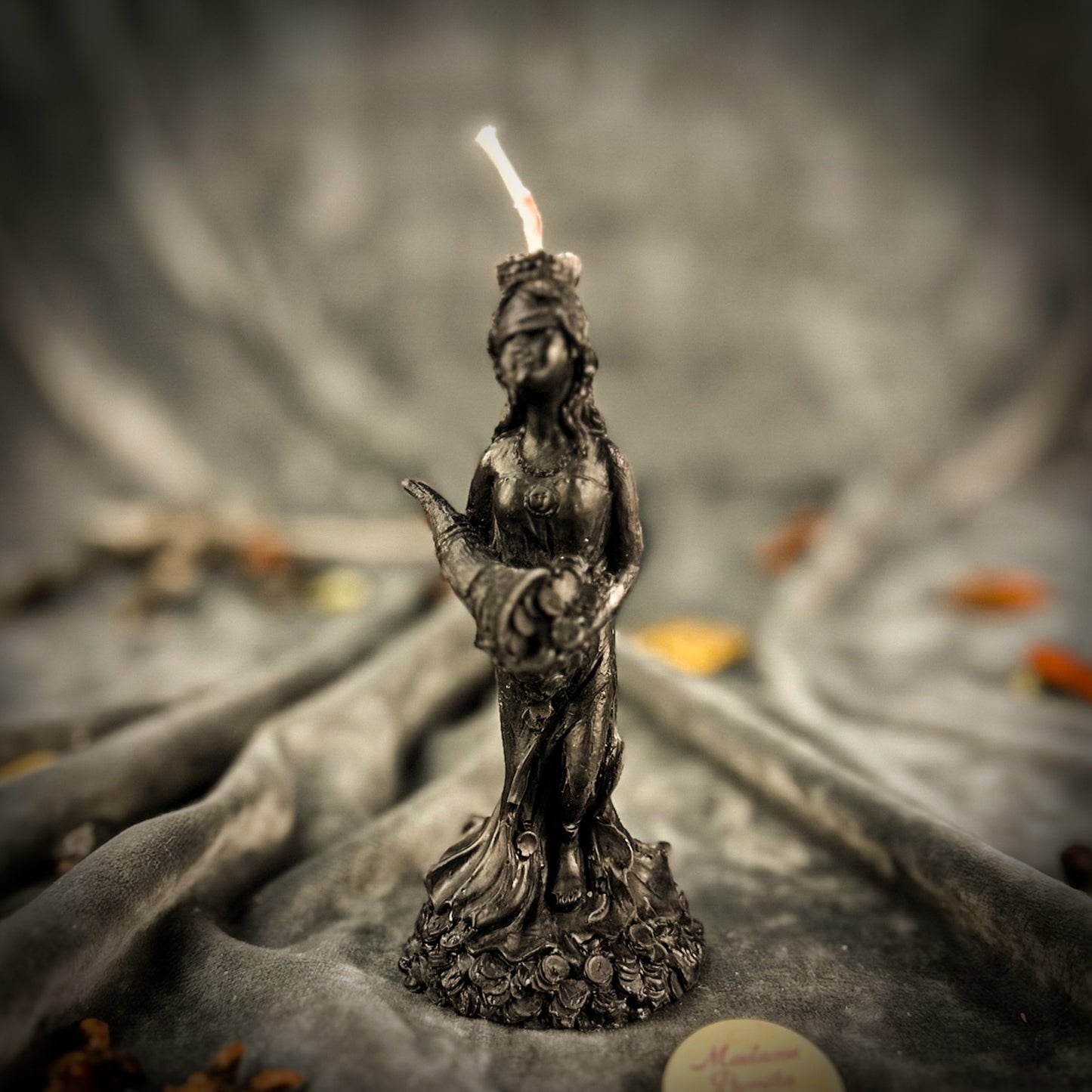 Fortuna Goddess of Luck Spell Candle Black 