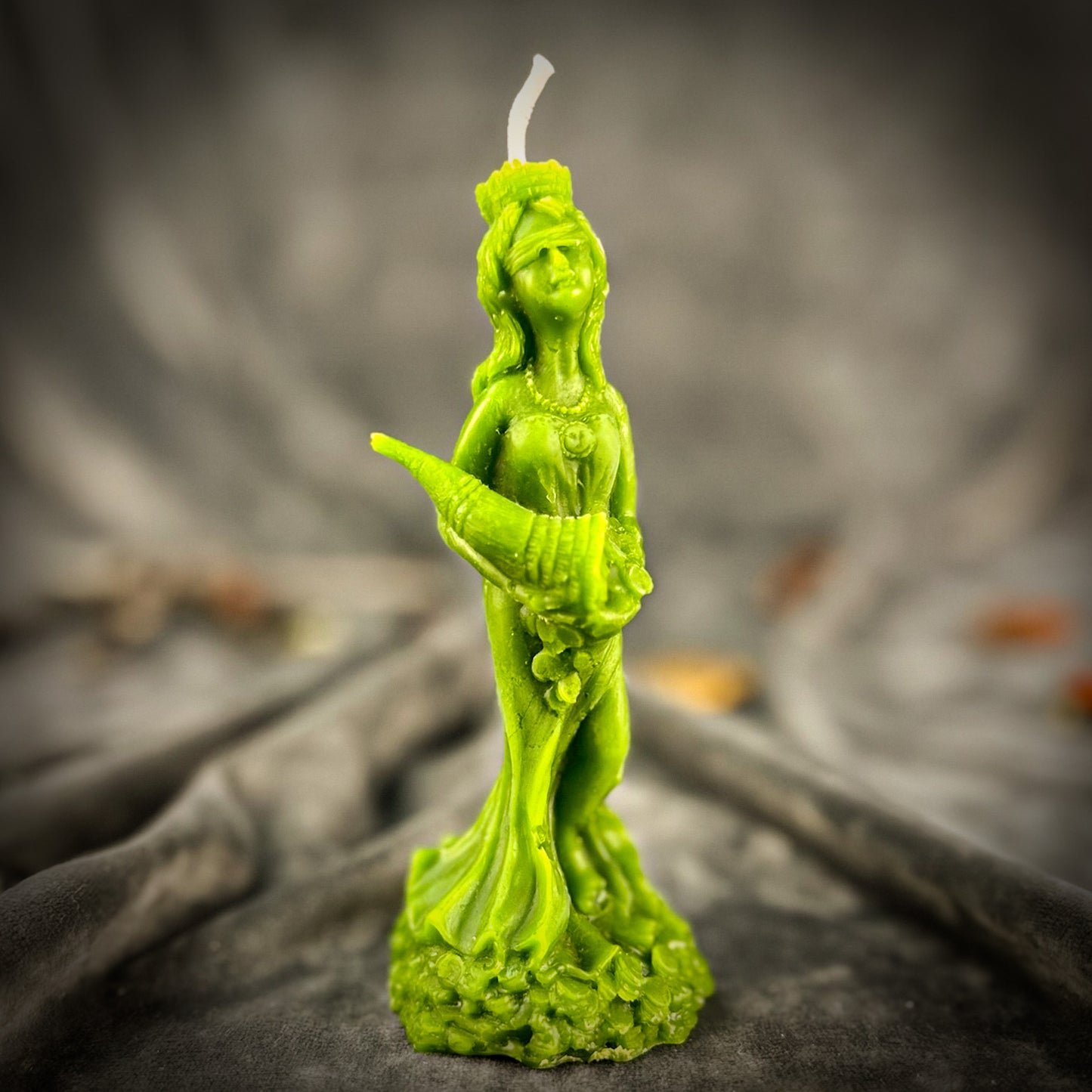 Beeswax Fortuna Luck Spell Candle Green