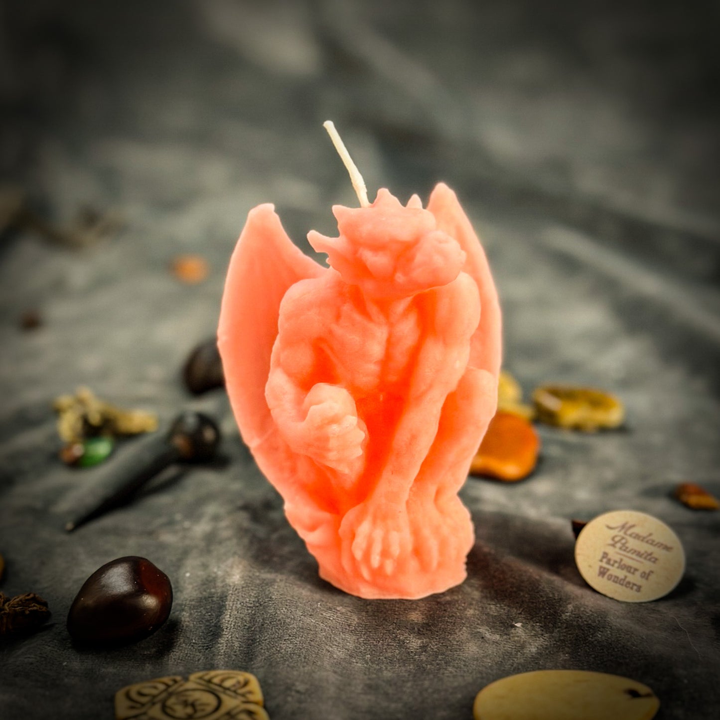 Pink Gargoyle Guardian Candle