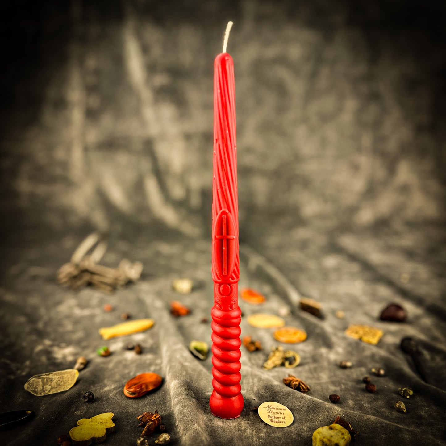 Beeswax Gromnica Candlemas Protection Taper Candle Red