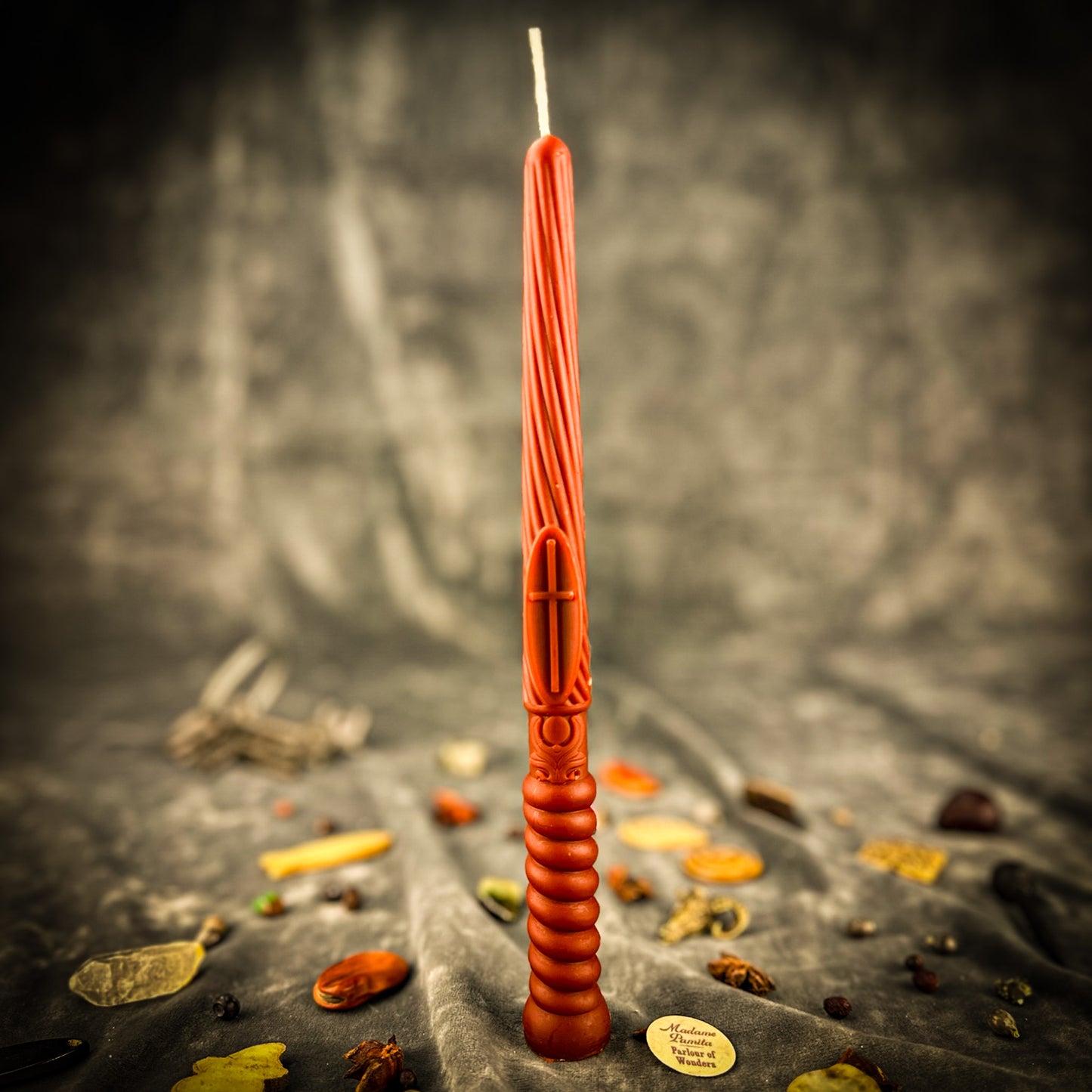 Beeswax Gromnica Candlemas Protection Taper Candle Brown