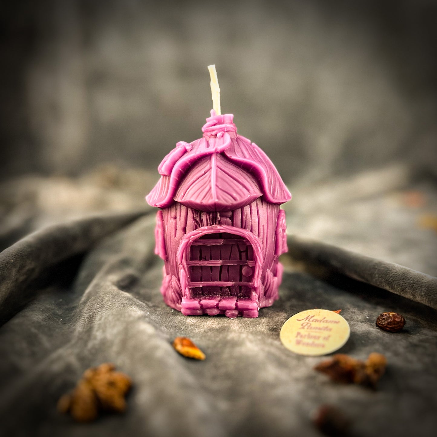 Purple Abundance Fairy Hut Spell Candle 