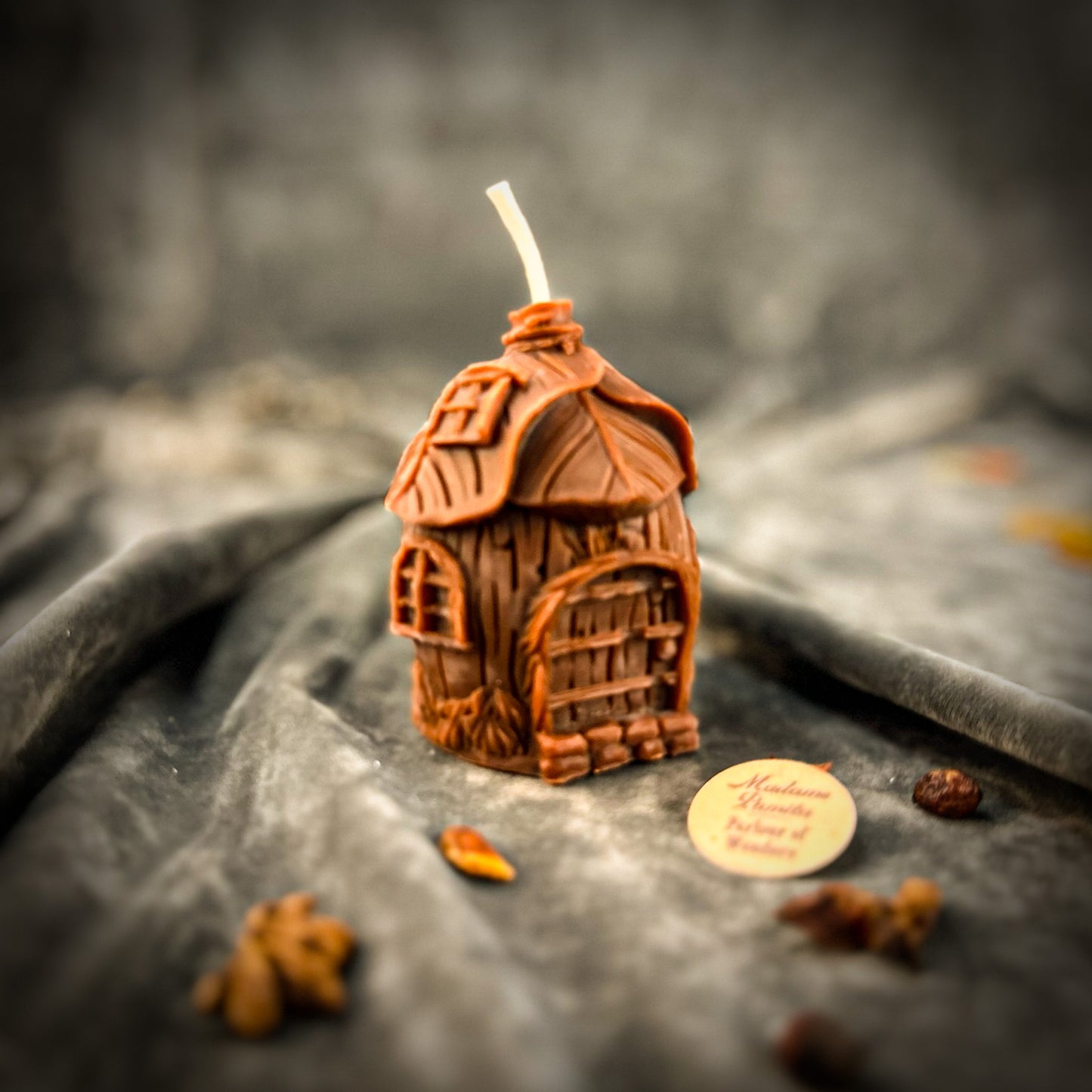 Brown Beeswax Growing Abundance Fairy Hut Candle 