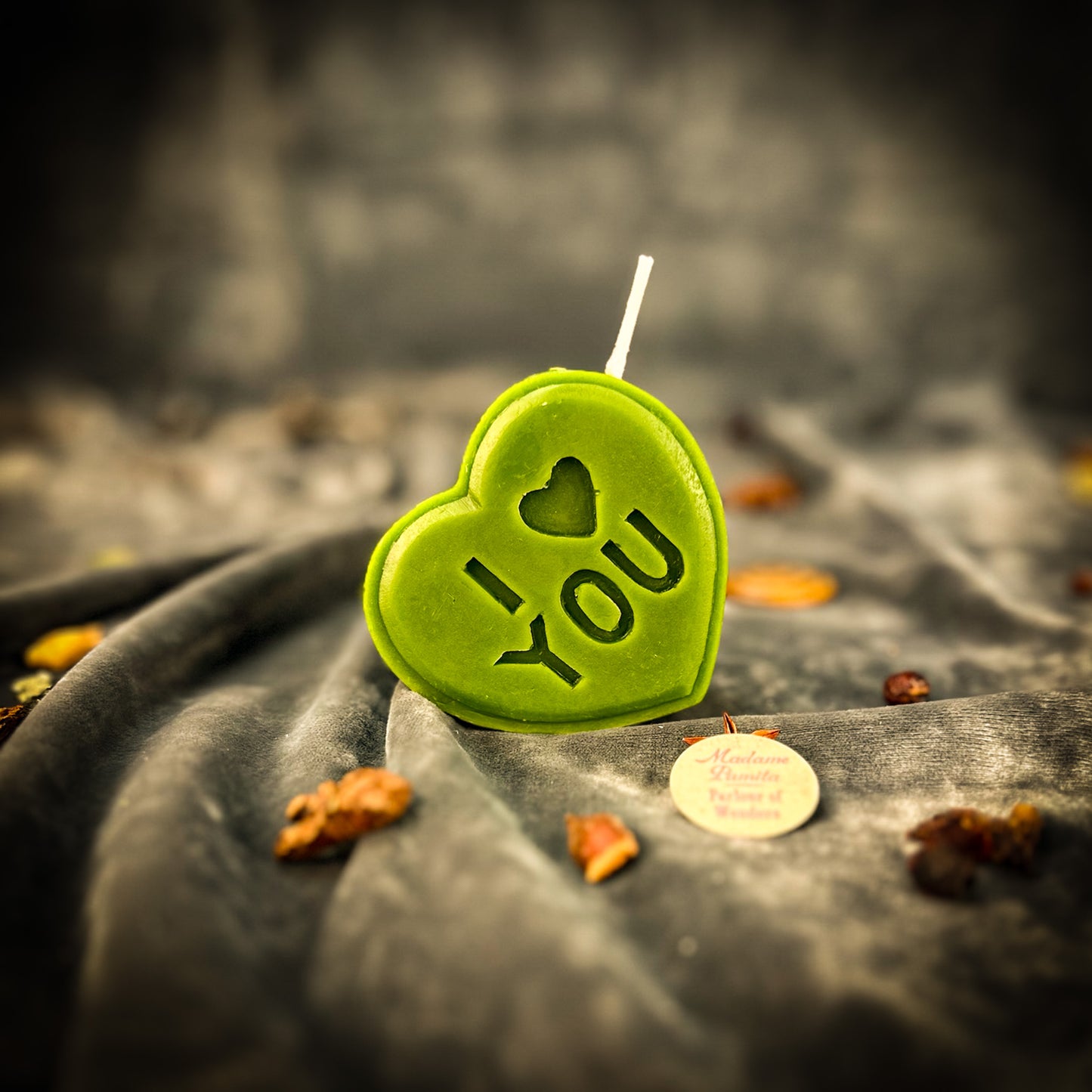 Green Beeswax I Love You Spell Candle - Sweet Romance Magic