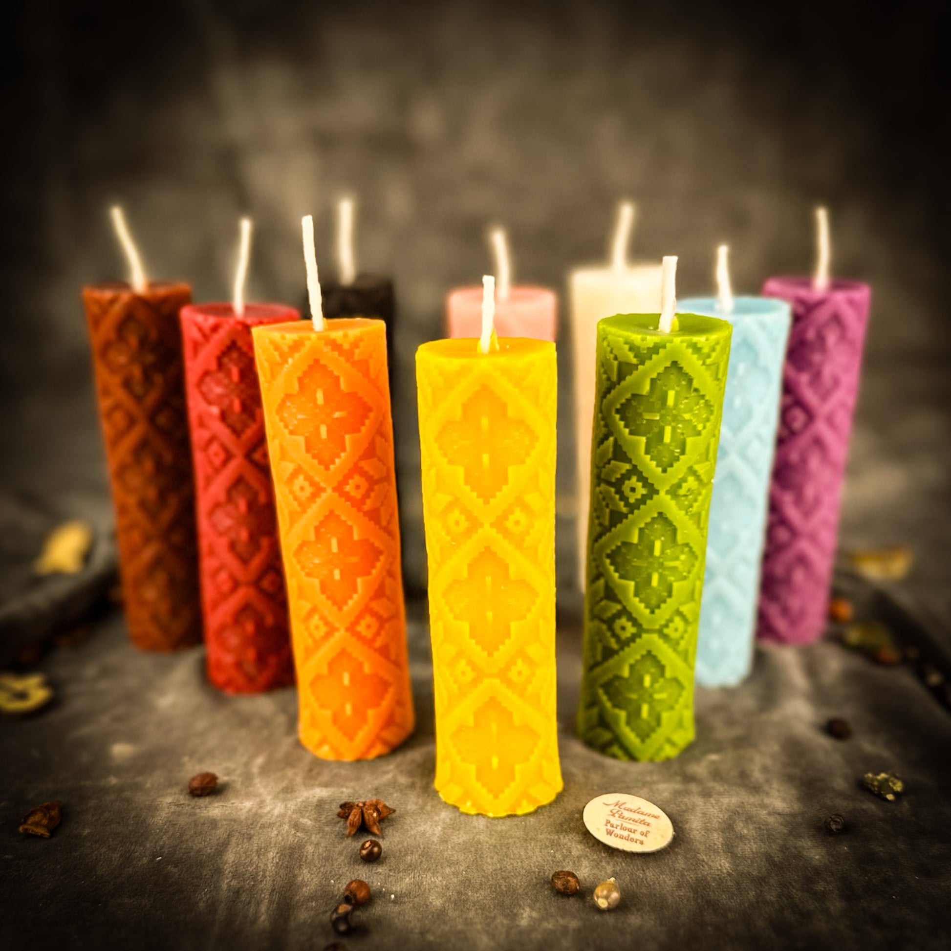 Beeswax Khrest Cross of Protection and Plenty Pillar Candle