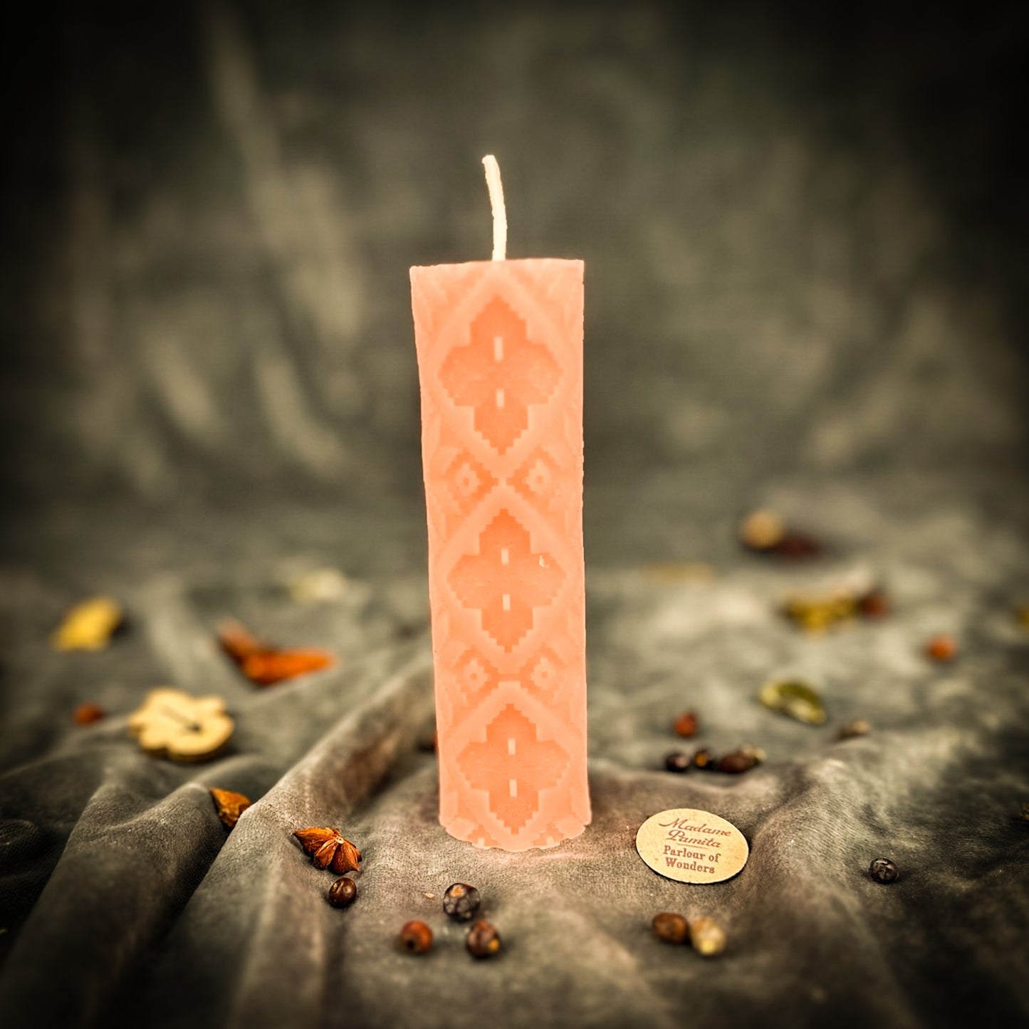 Pink Cross of Protection and Plenty Pillar Candle