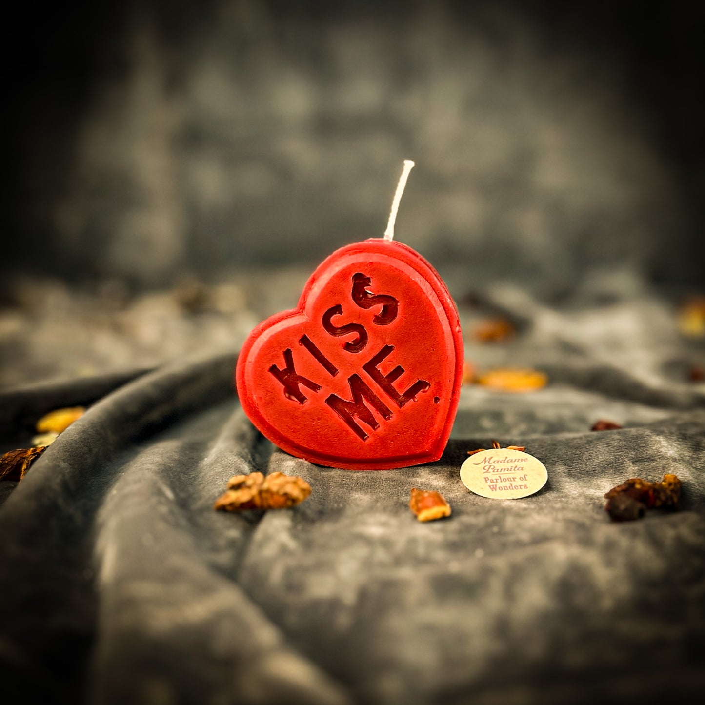 Red Beeswax Kiss Me Spell Candle - Passion & Attraction Magic